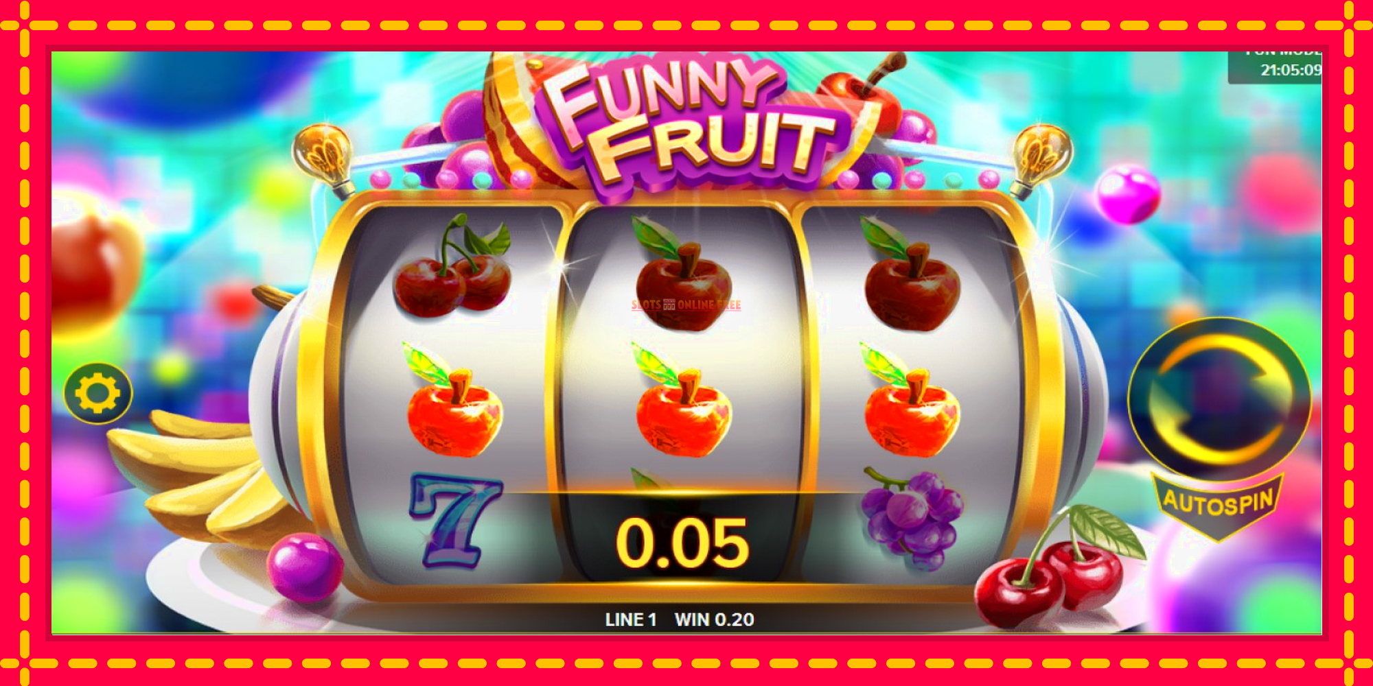 Funny Fruit - spēļu automāts ar modernu grafiku