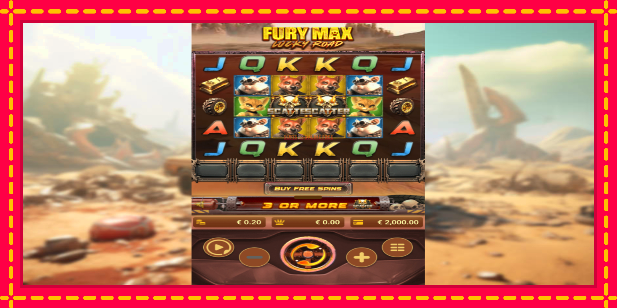 Fury Max Lucky Road - spēļu automāts ar modernu grafiku