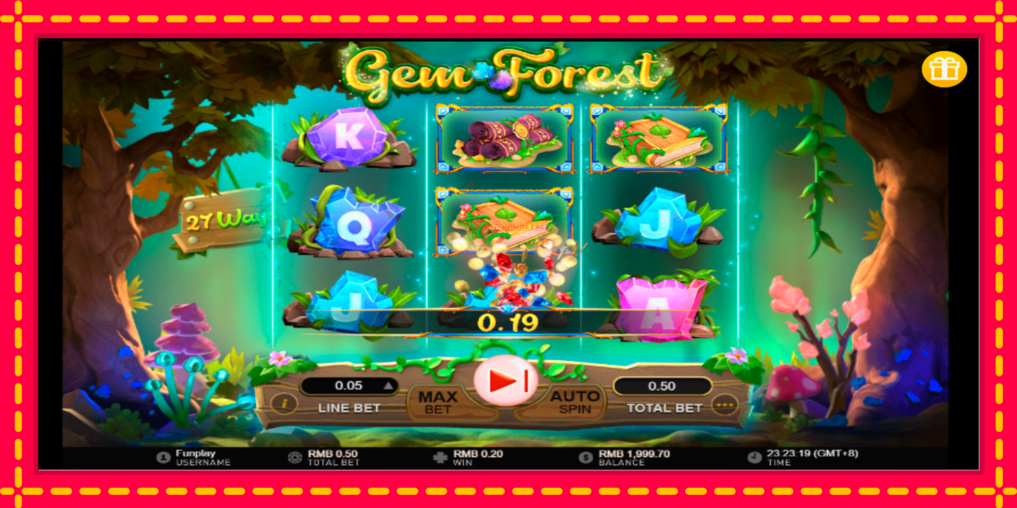 Gem Forest - spēļu automāts ar modernu grafiku