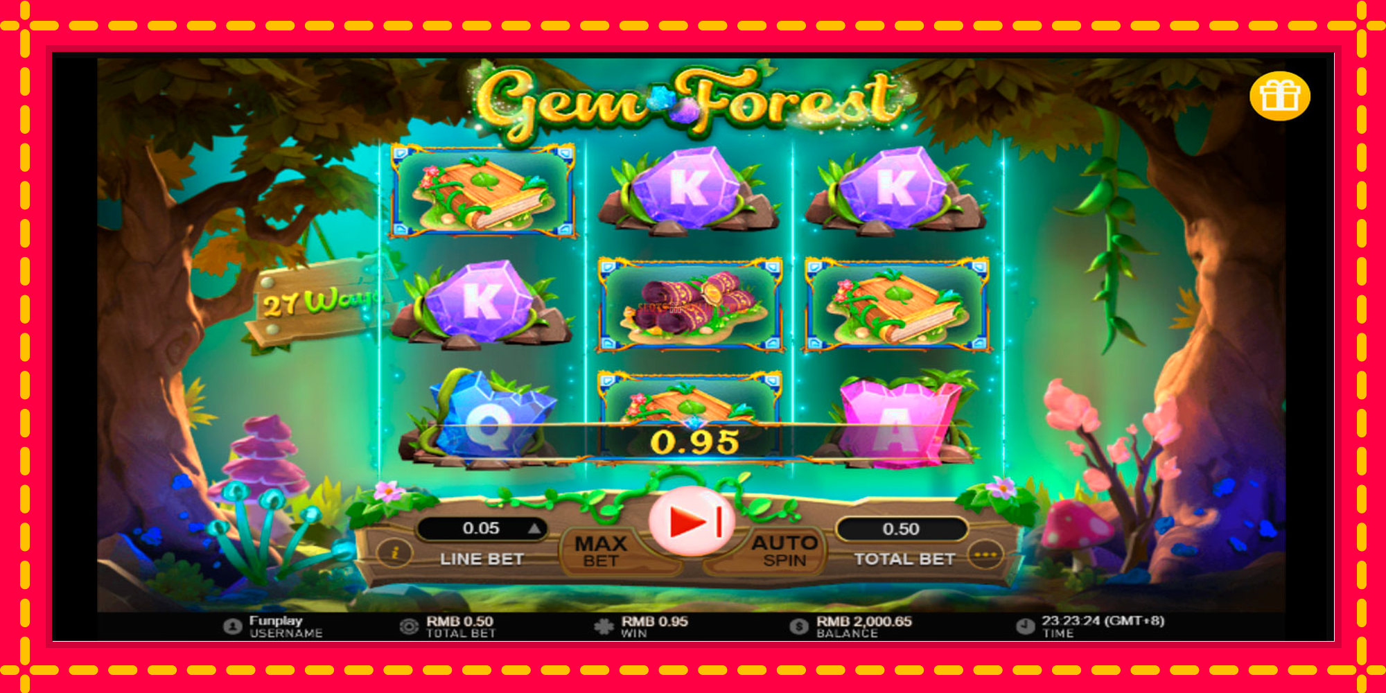 Gem Forest - spēļu automāts ar modernu grafiku