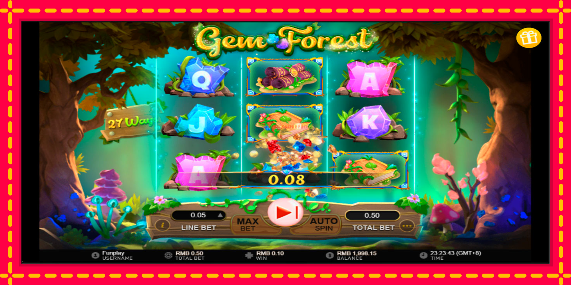 Gem Forest - spēļu automāts ar modernu grafiku