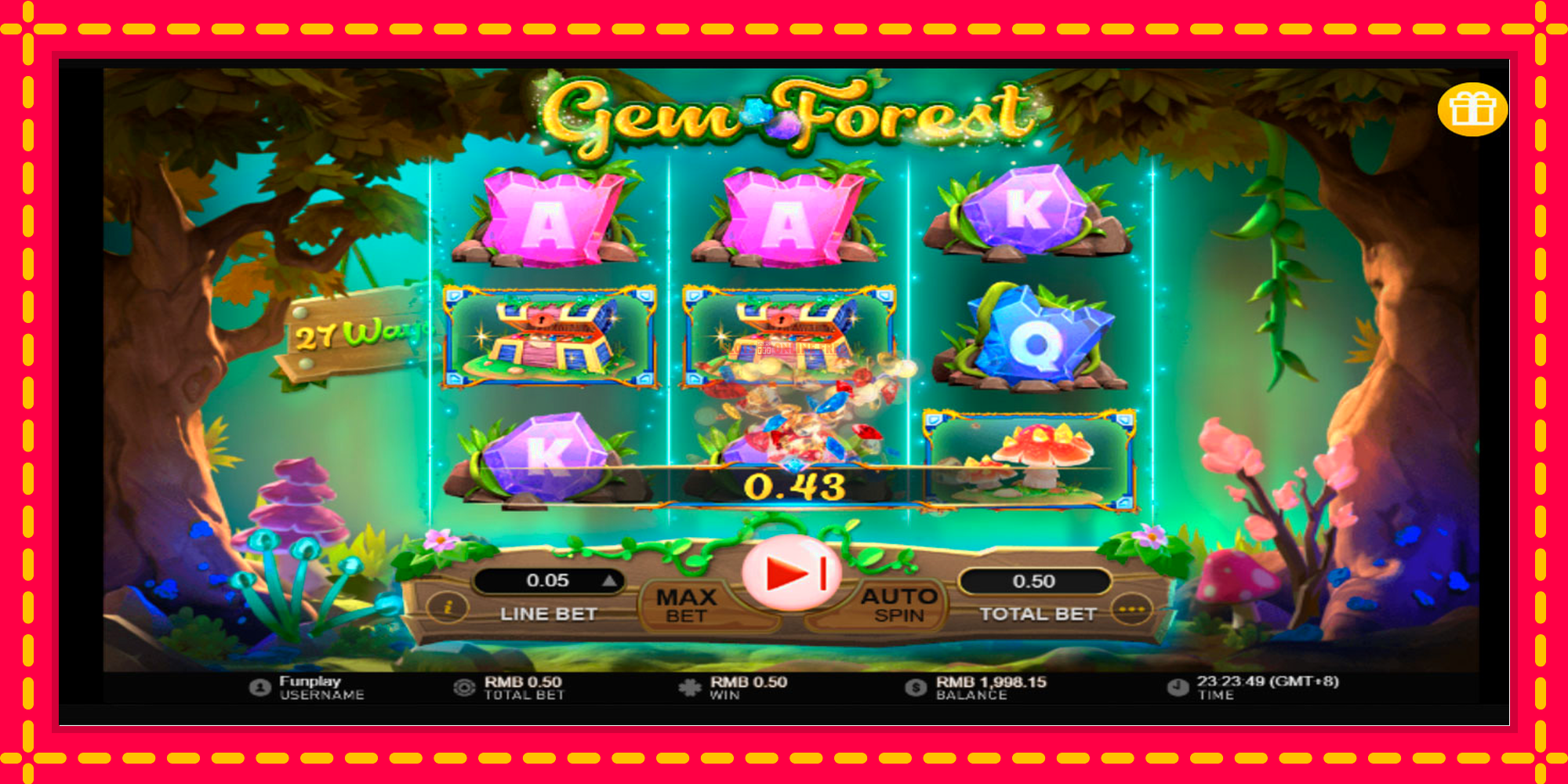 Gem Forest - spēļu automāts ar modernu grafiku