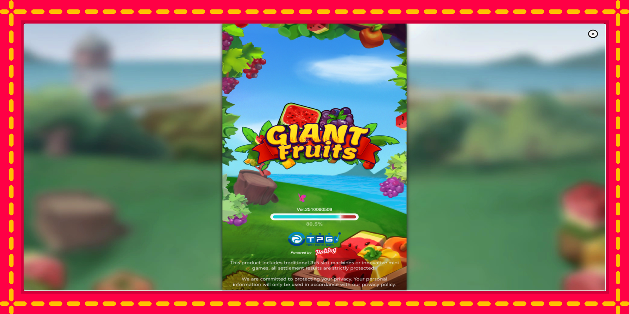 Giant Fruits - spēļu automāts ar modernu grafiku