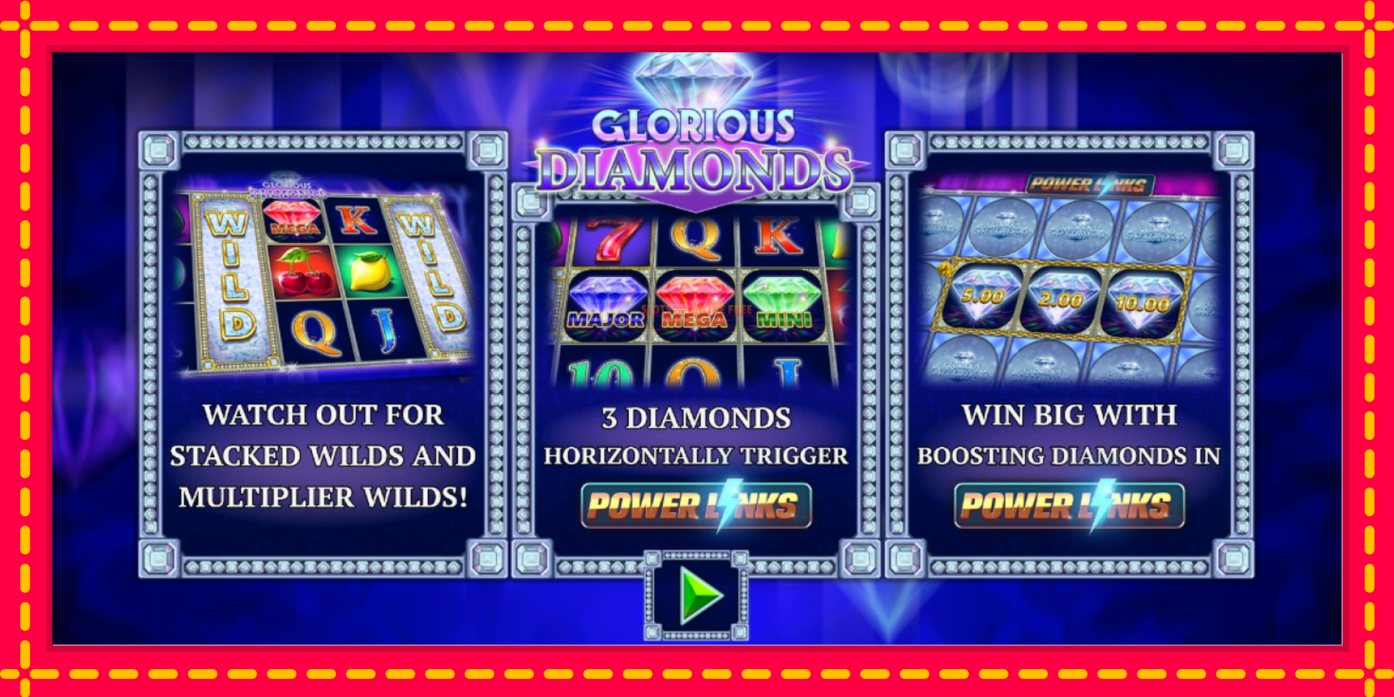 Glorious Diamonds - spēļu automāts ar modernu grafiku