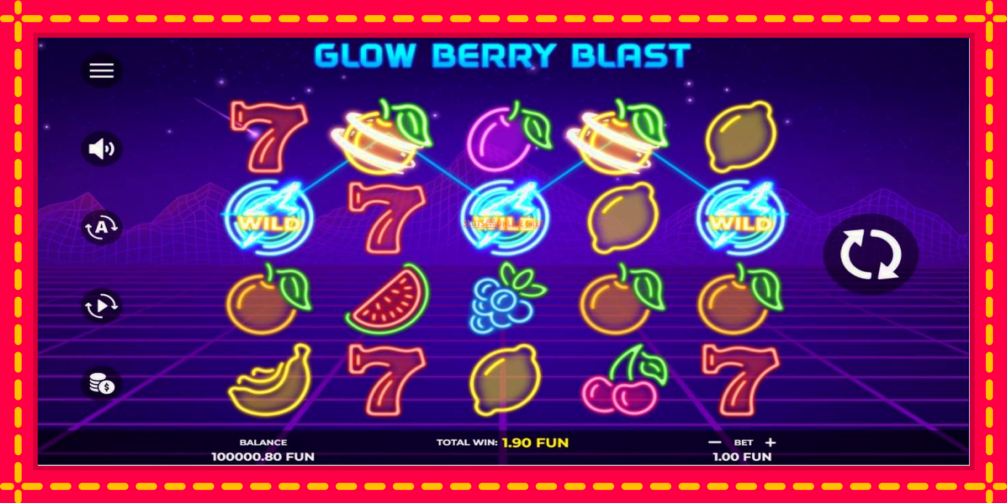 Glow Berry Blast - spēļu automāts ar modernu grafiku