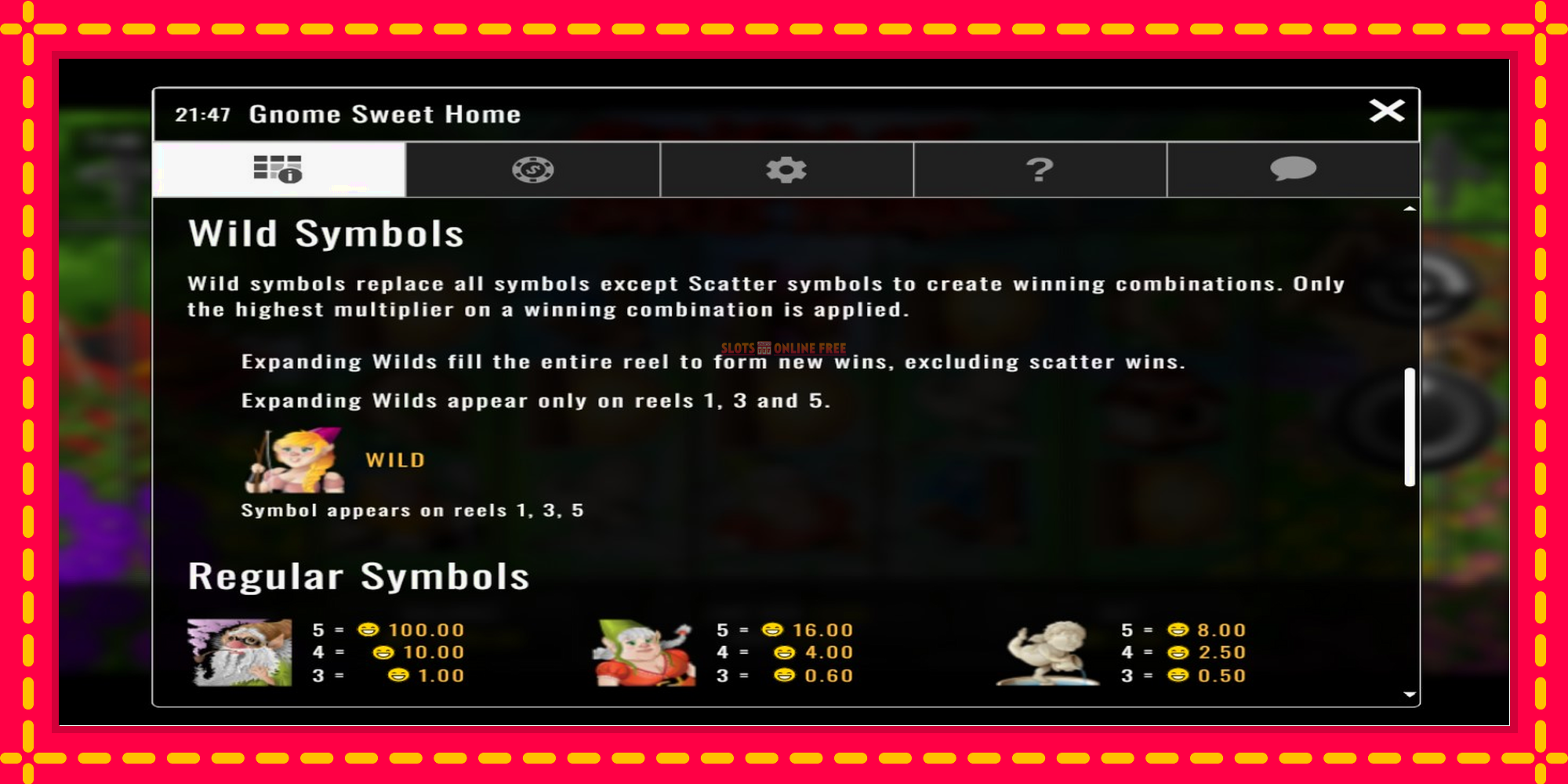 Gnome Sweet Home - spēļu automāts ar modernu grafiku