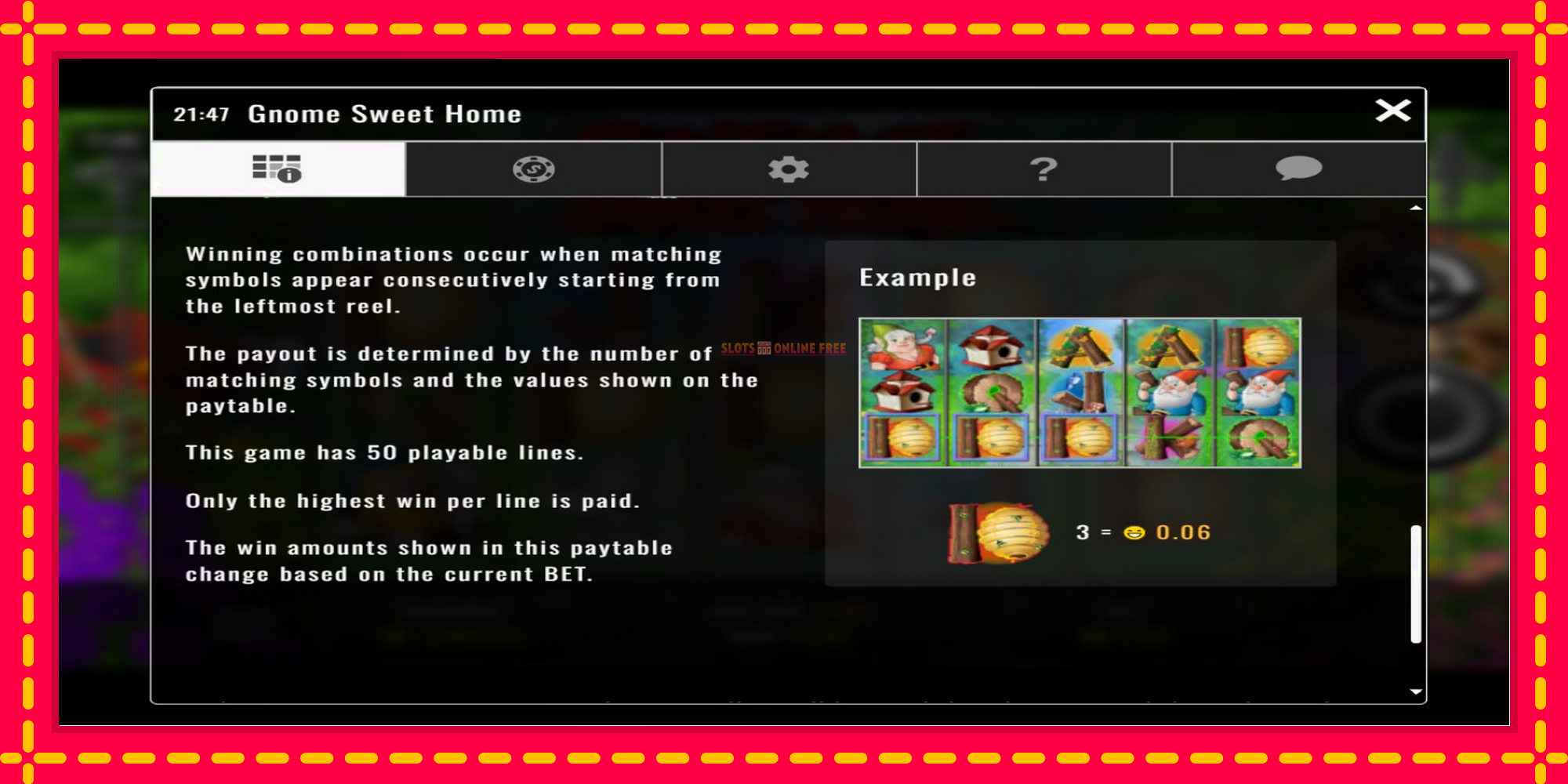 Gnome Sweet Home - spēļu automāts ar modernu grafiku