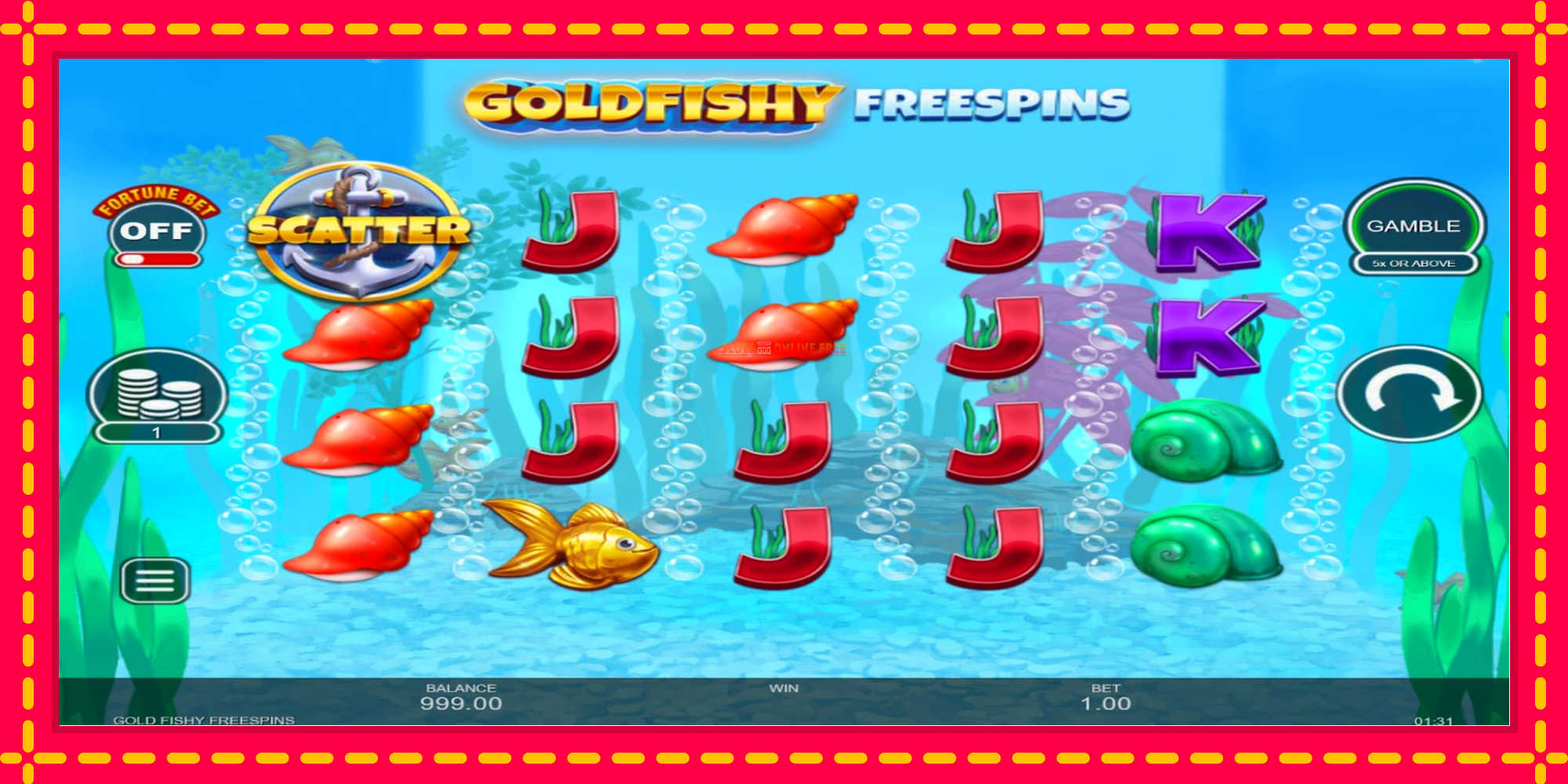 Gold Fishy Free Spins - spēļu automāts ar modernu grafiku