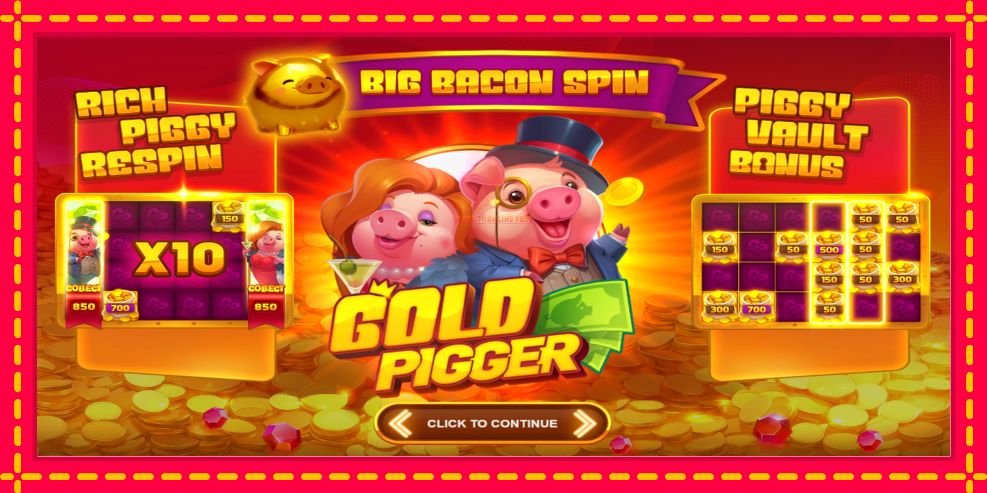 Gold Pigger - spēļu automāts ar modernu grafiku