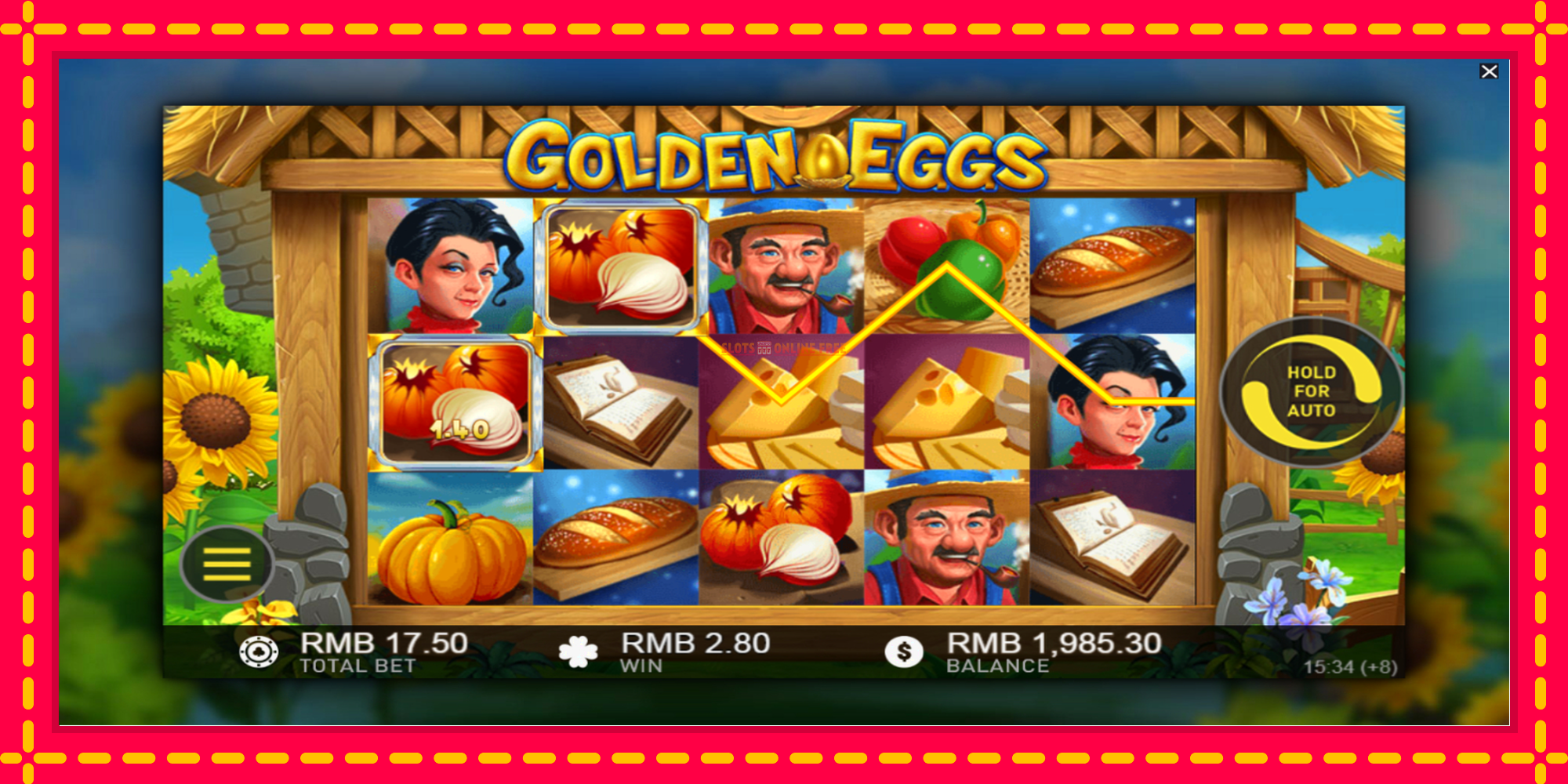 Golden Eggs - spēļu automāts ar modernu grafiku