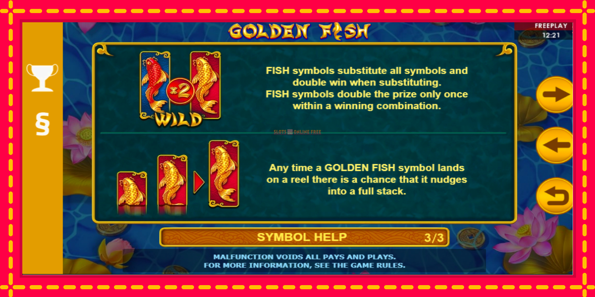 Golden Fish - spēļu automāts ar modernu grafiku