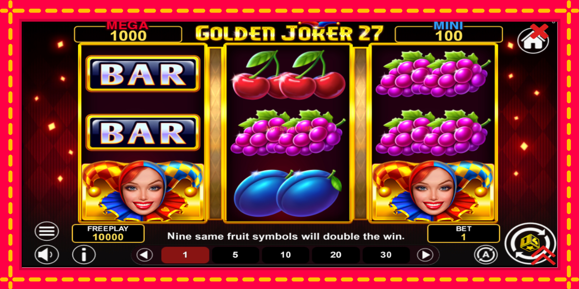 Golden Joker 27 Hold & Win - spēļu automāts ar modernu grafiku