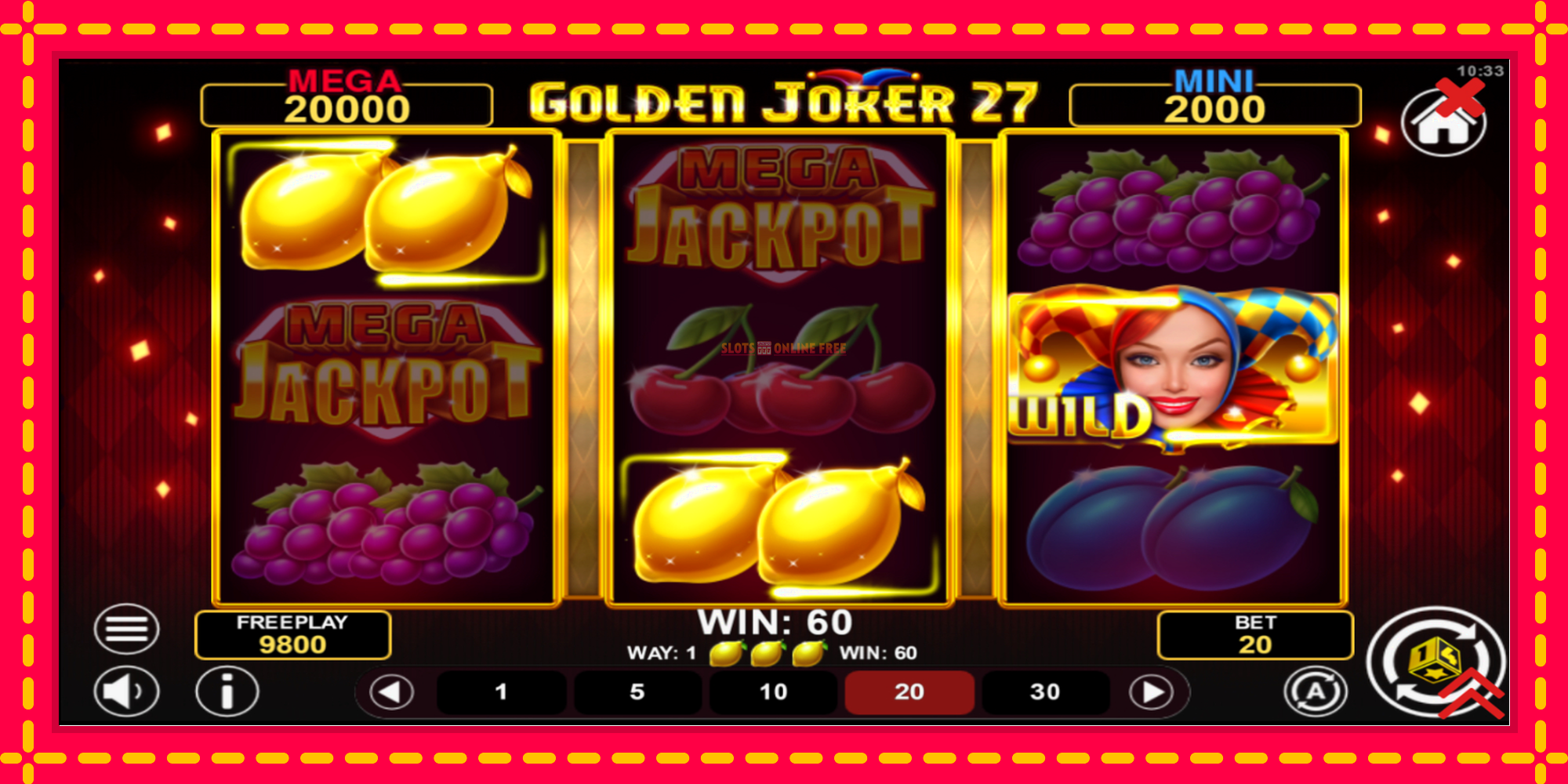 Golden Joker 27 Hold & Win - spēļu automāts ar modernu grafiku