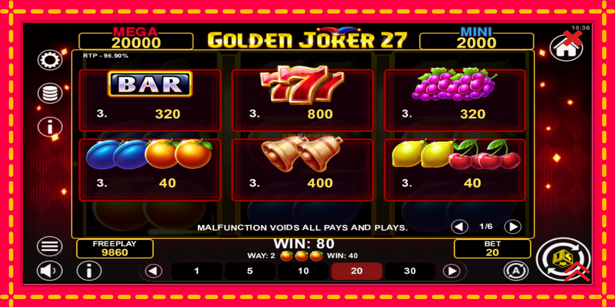 Golden Joker 27 Hold & Win - spēļu automāts ar modernu grafiku