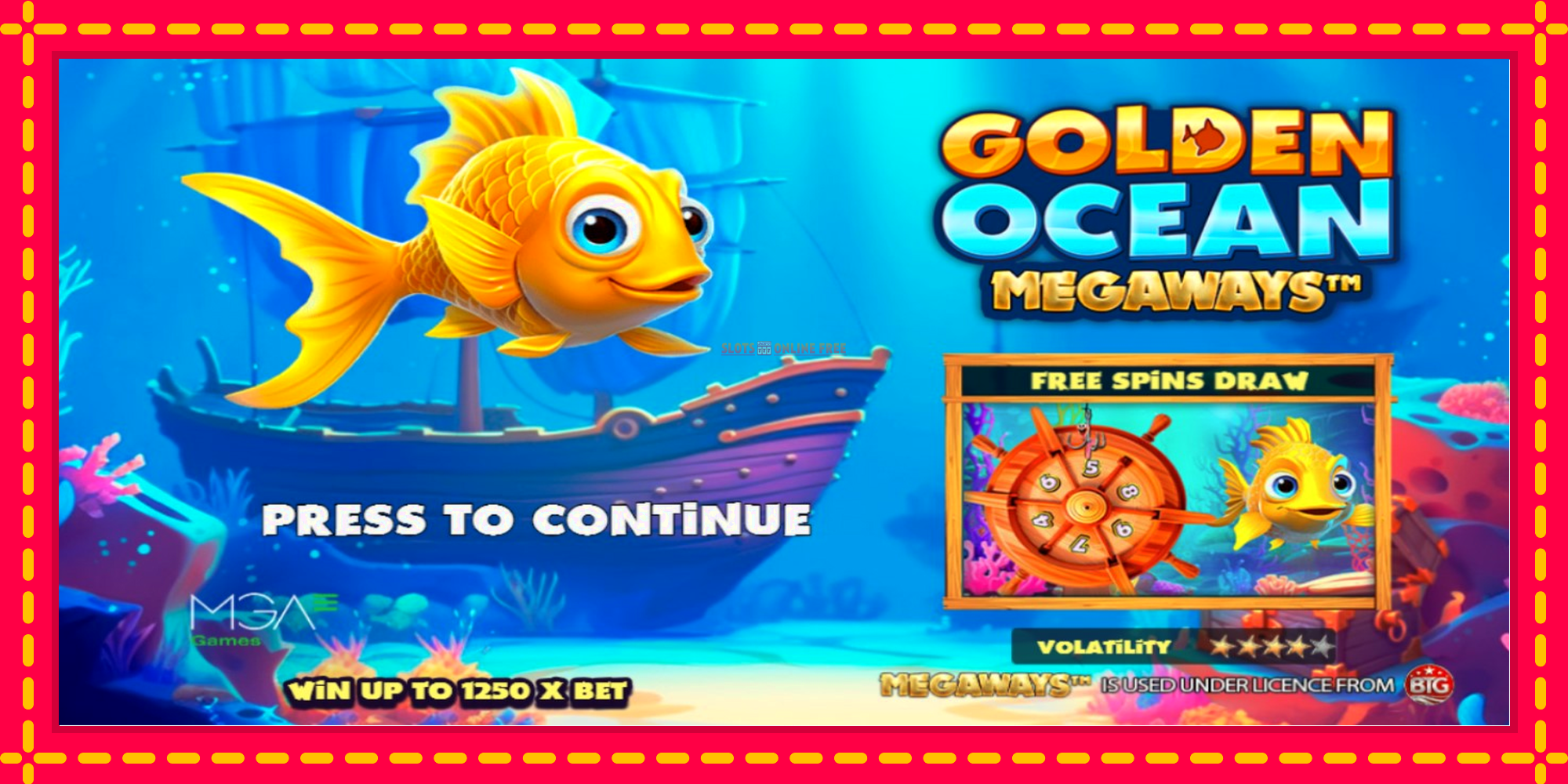 Golden Ocean Megaways - spēļu automāts ar modernu grafiku