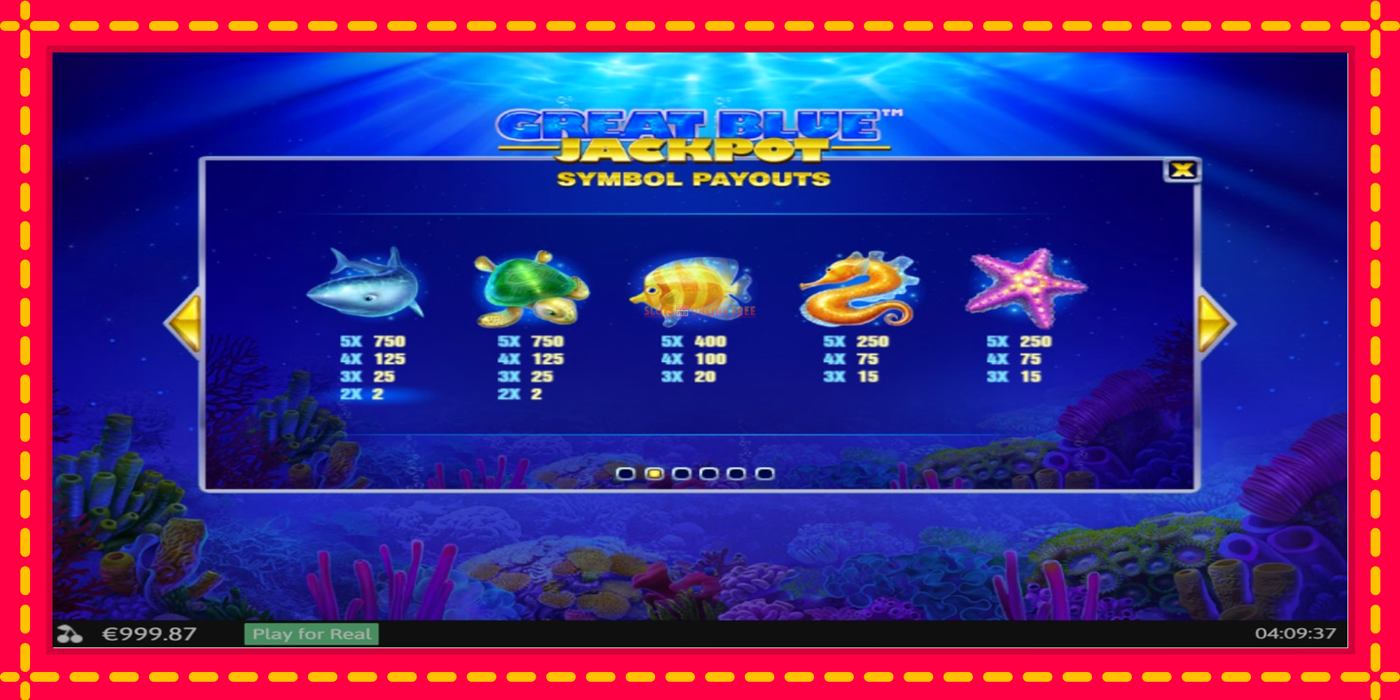 Great Blue Jackpot - spēļu automāts ar modernu grafiku