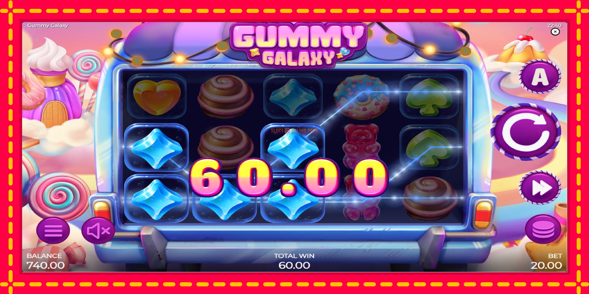 Gummy Galaxy - spēļu automāts ar modernu grafiku