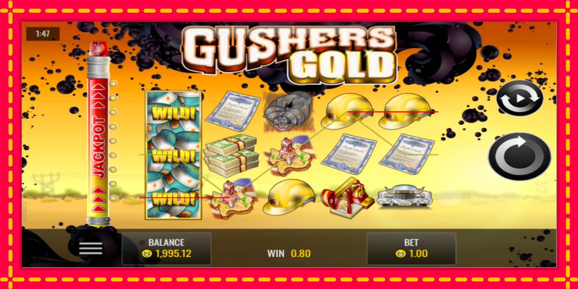 Gushers Gold - spēļu automāts ar modernu grafiku