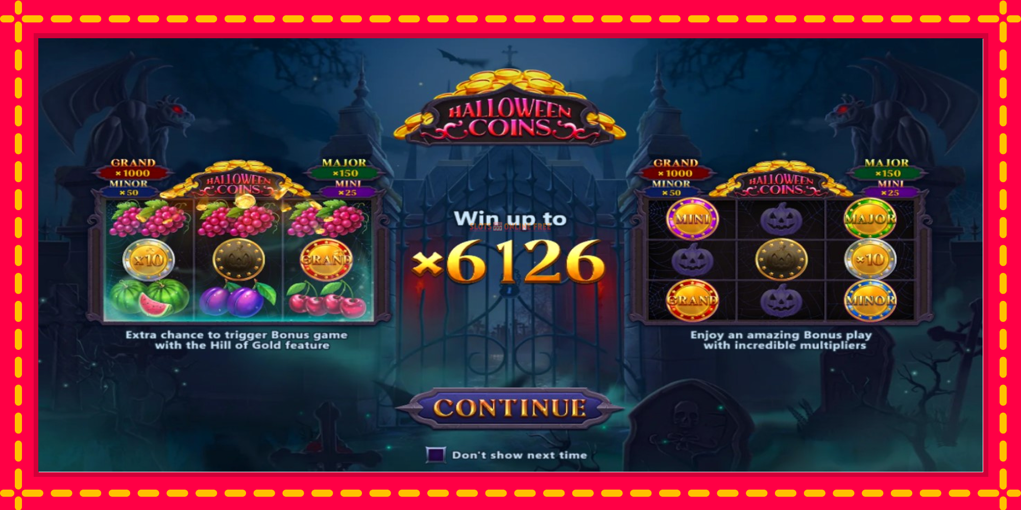 Halloween Coins Hold and Spin - spēļu automāts ar modernu grafiku