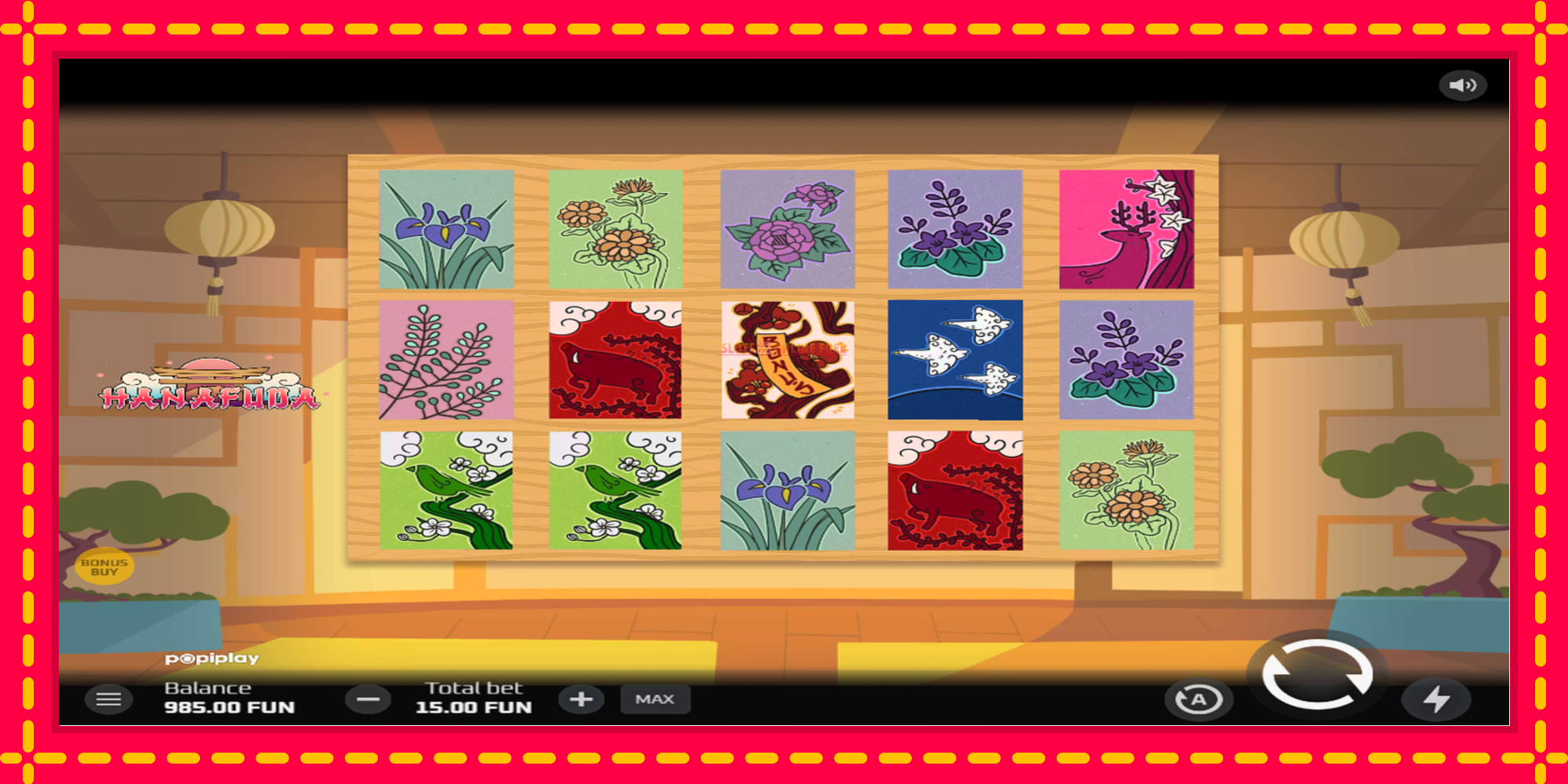 Hanafuda - spēļu automāts ar modernu grafiku