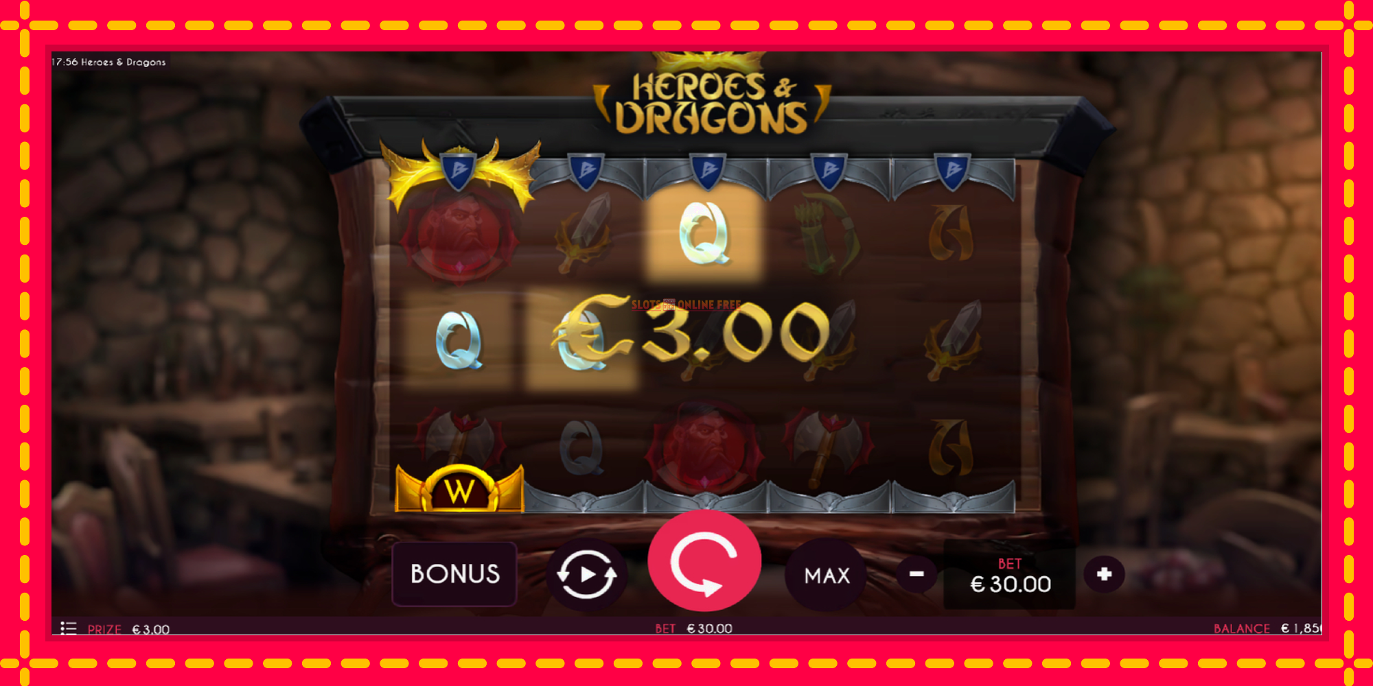 Heroes & Dragons - spēļu automāts ar modernu grafiku