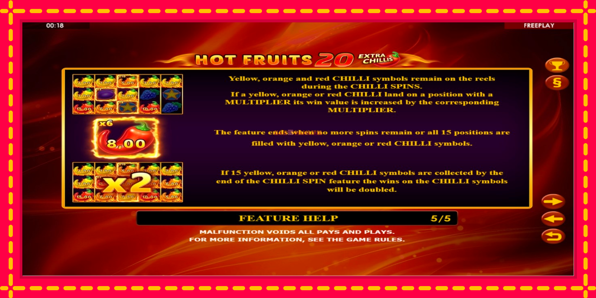 Hot Fruits 20 Extra Chillis - spēļu automāts ar modernu grafiku