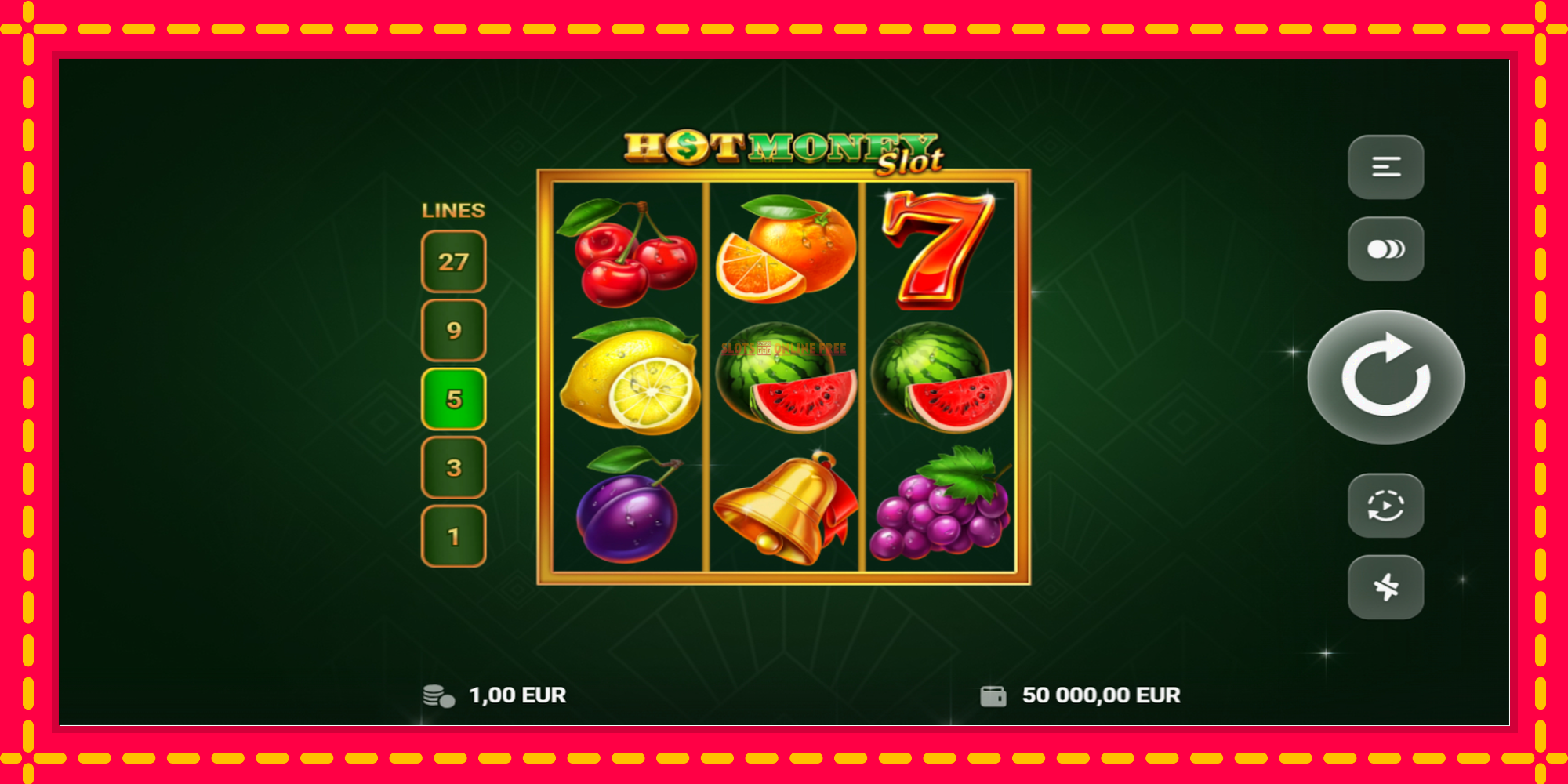 Hot Money Slot - spēļu automāts ar modernu grafiku