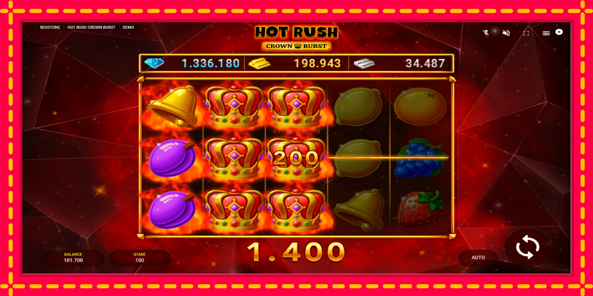 Hot Rush Crown Burst - spēļu automāts ar modernu grafiku