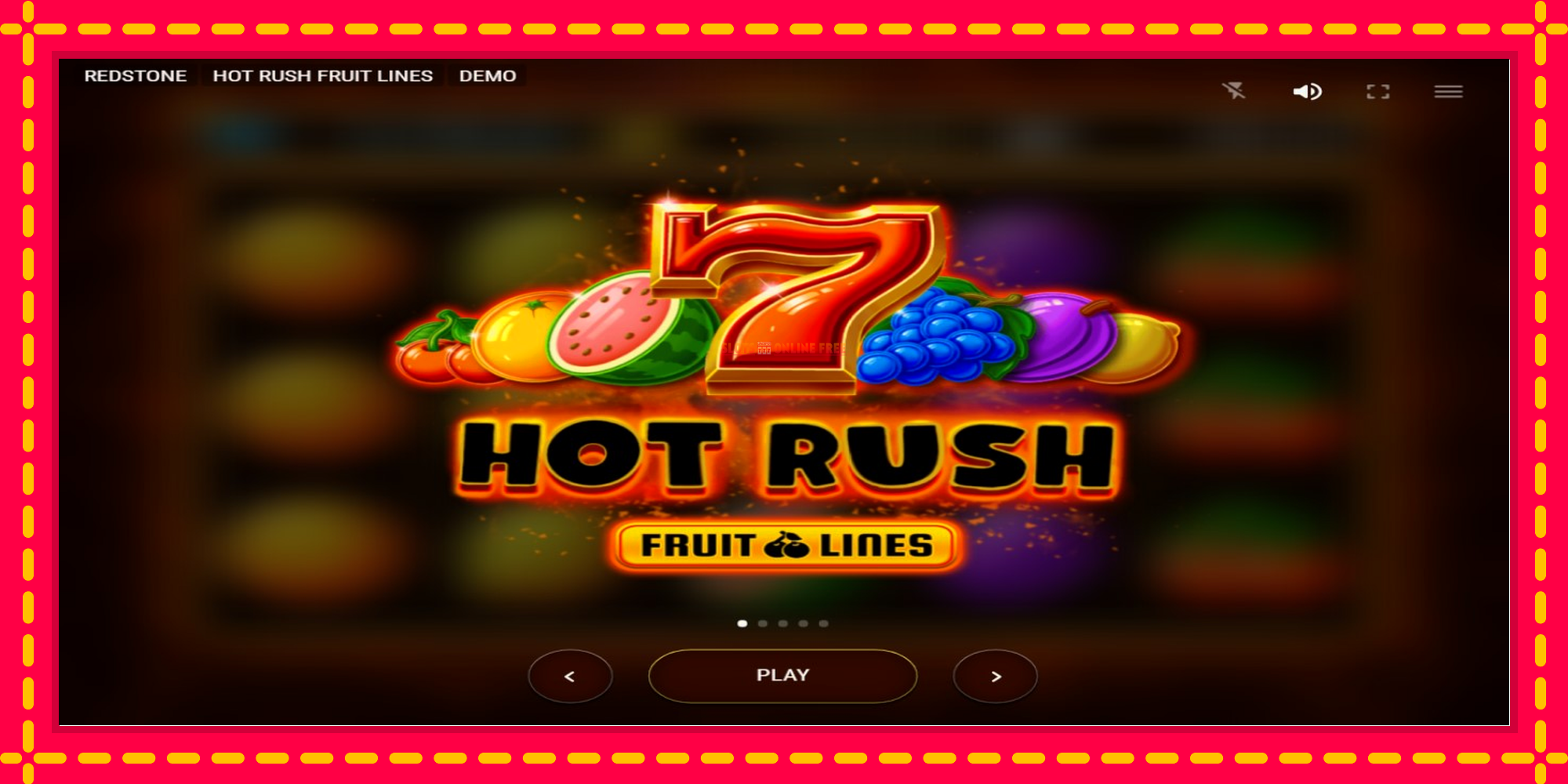 Hot Rush Fruit Lines - spēļu automāts ar modernu grafiku