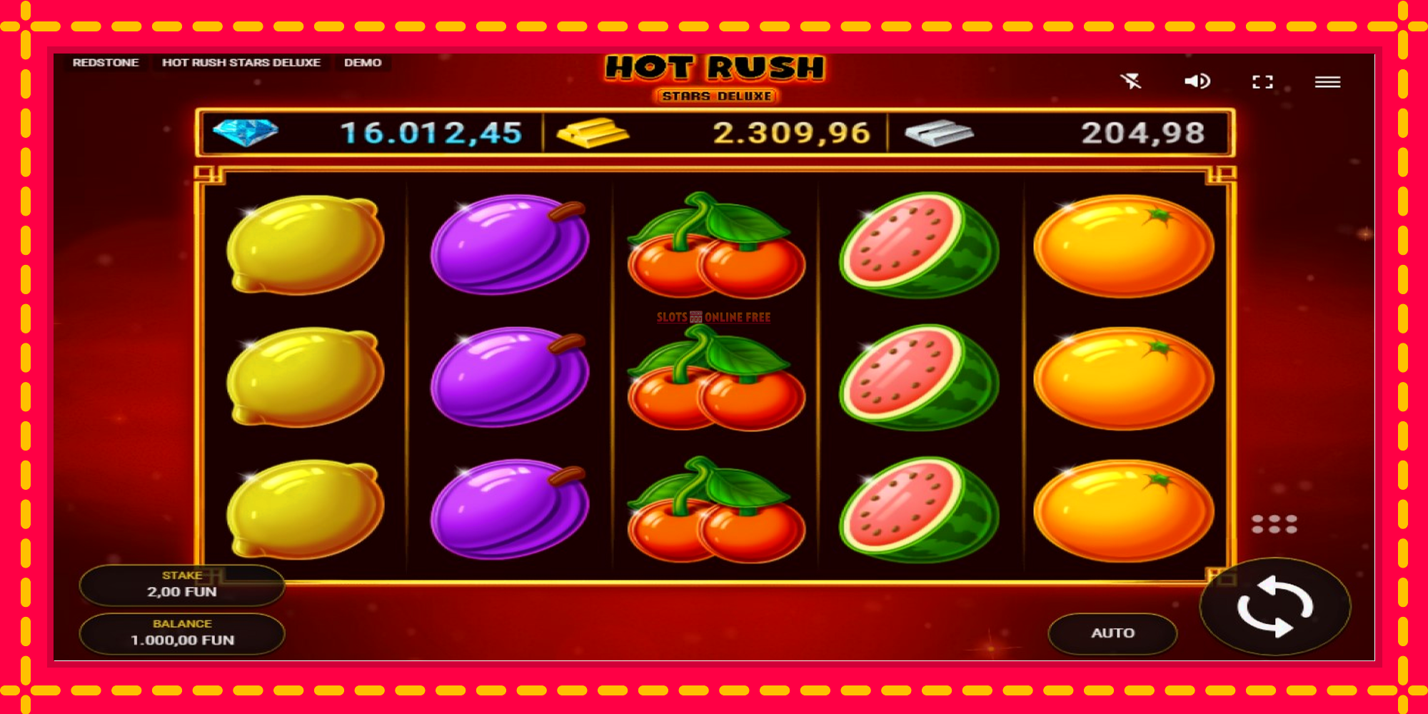 Hot Rush Stars Deluxe - spēļu automāts ar modernu grafiku