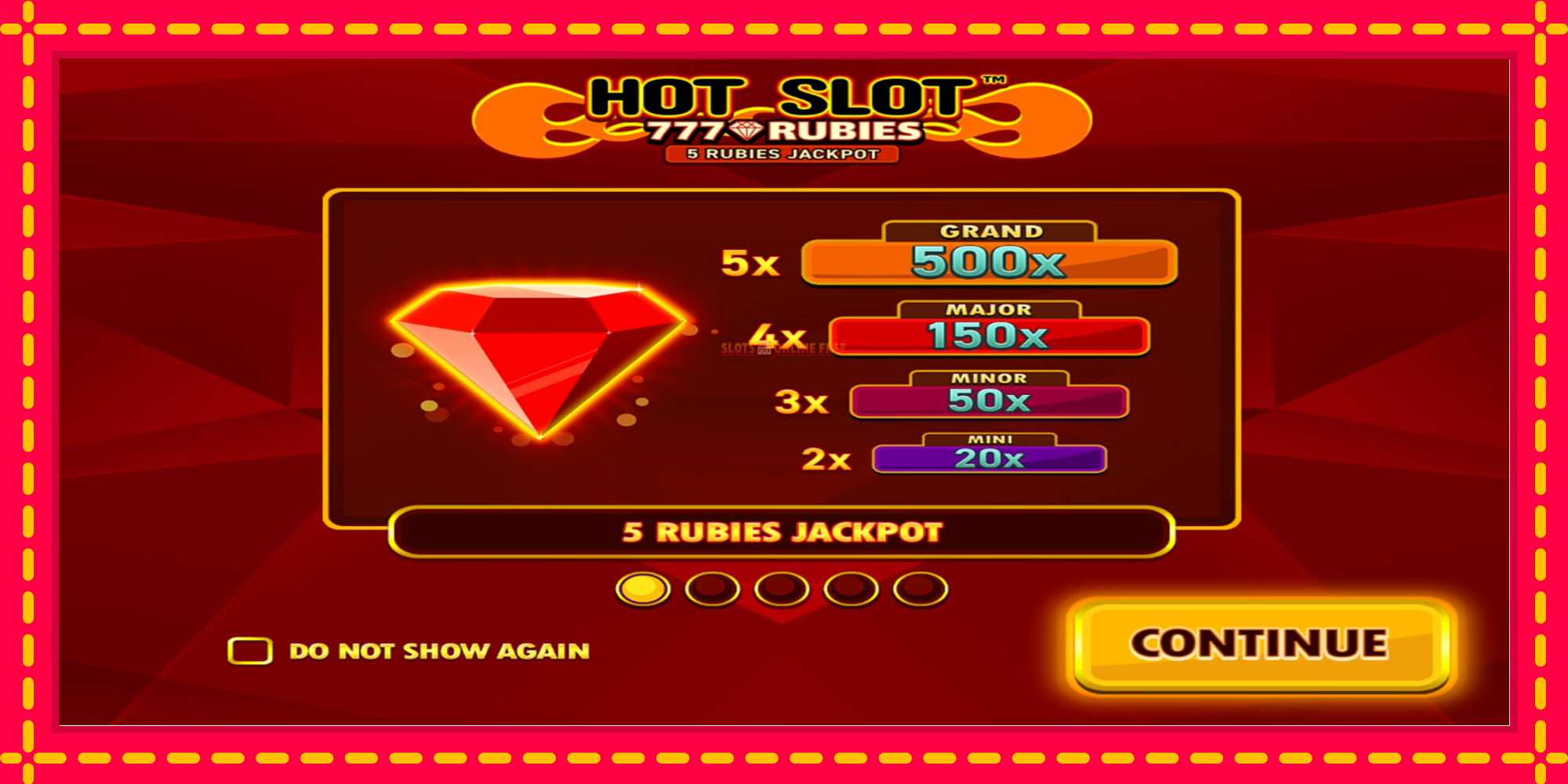 Hot Slot 777 Rubies Extremely Light - spēļu automāts ar modernu grafiku