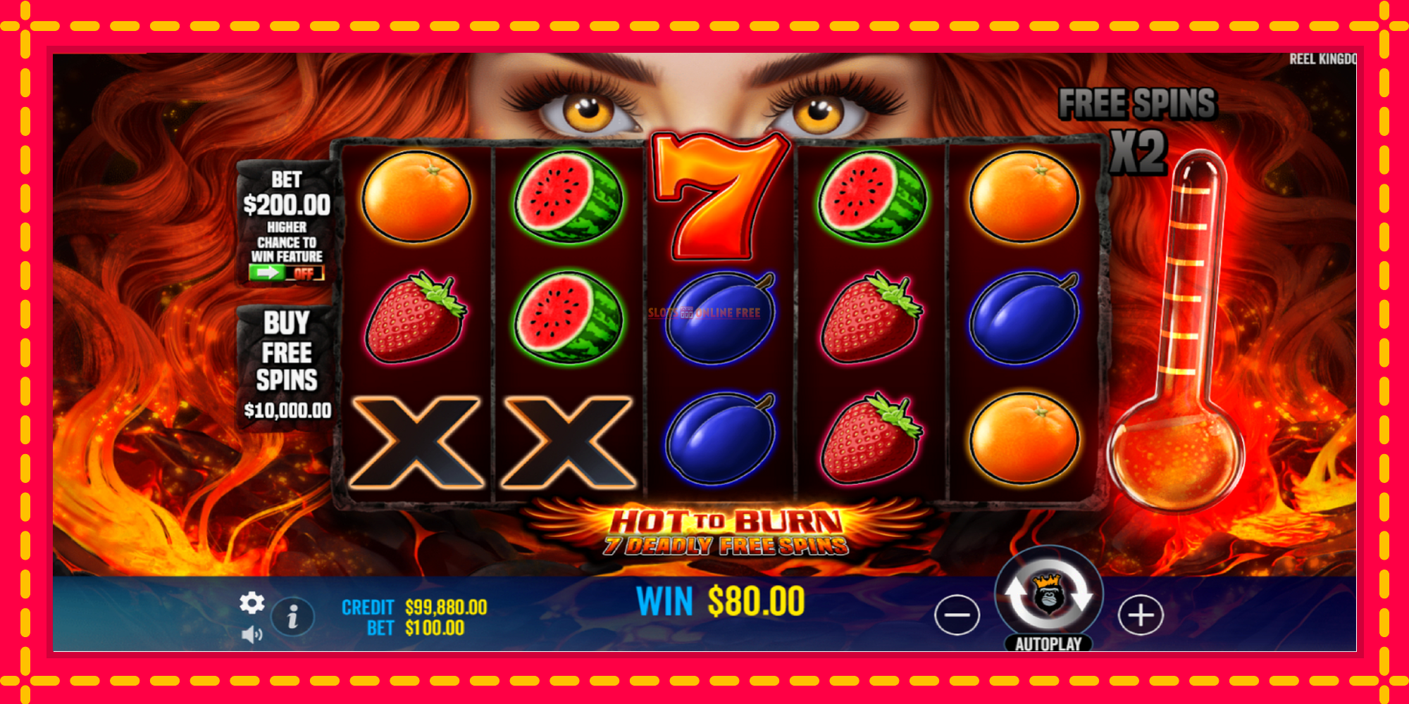 Hot to Burn - 7 Deadly Free Spins - spēļu automāts ar modernu grafiku