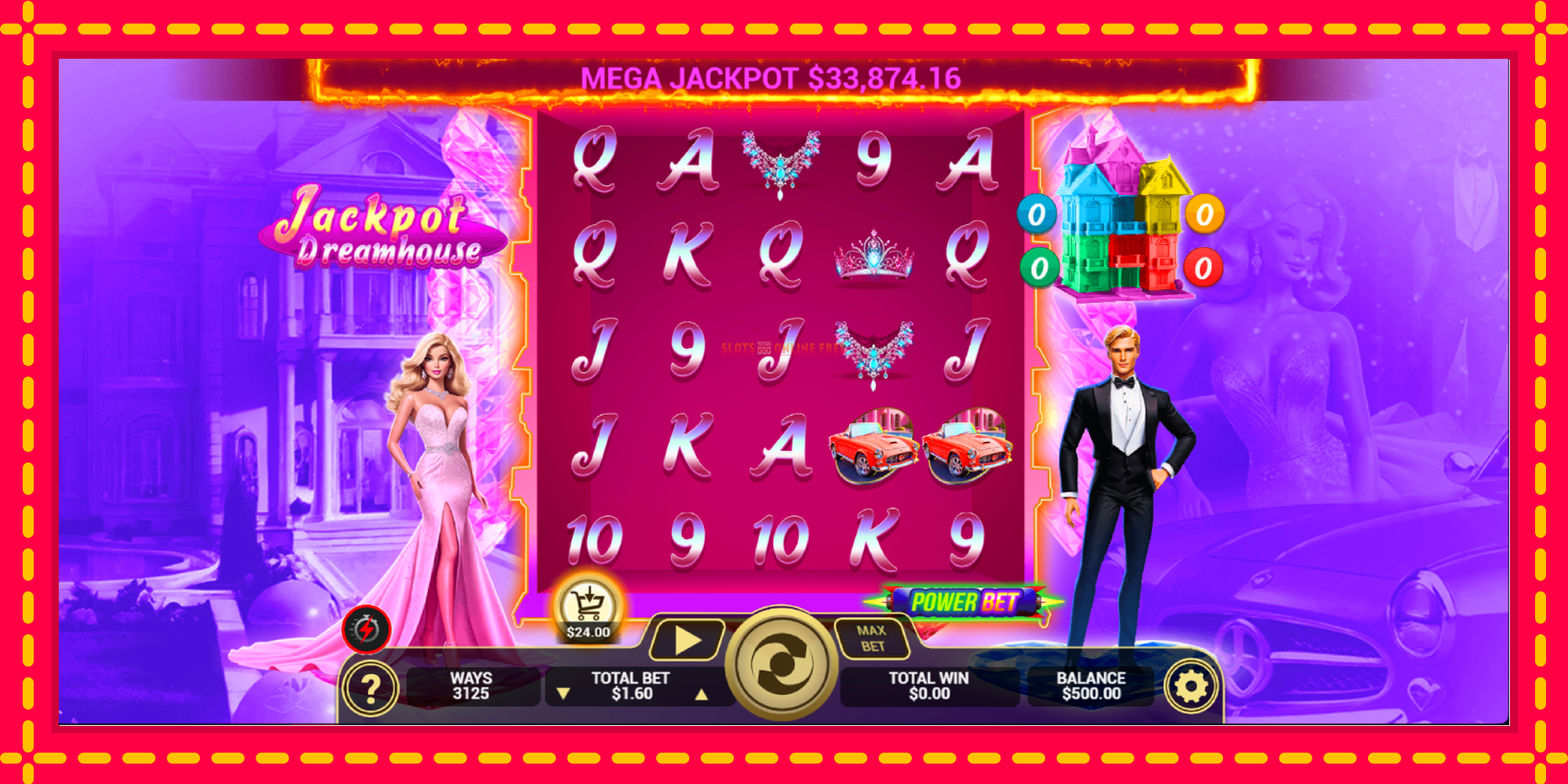 Jackpot Dreamhouse - spēļu automāts ar modernu grafiku