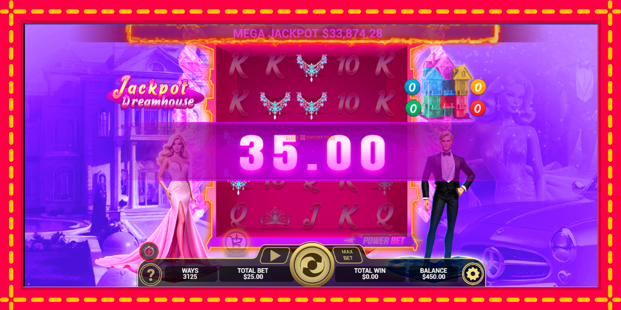 Jackpot Dreamhouse - spēļu automāts ar modernu grafiku