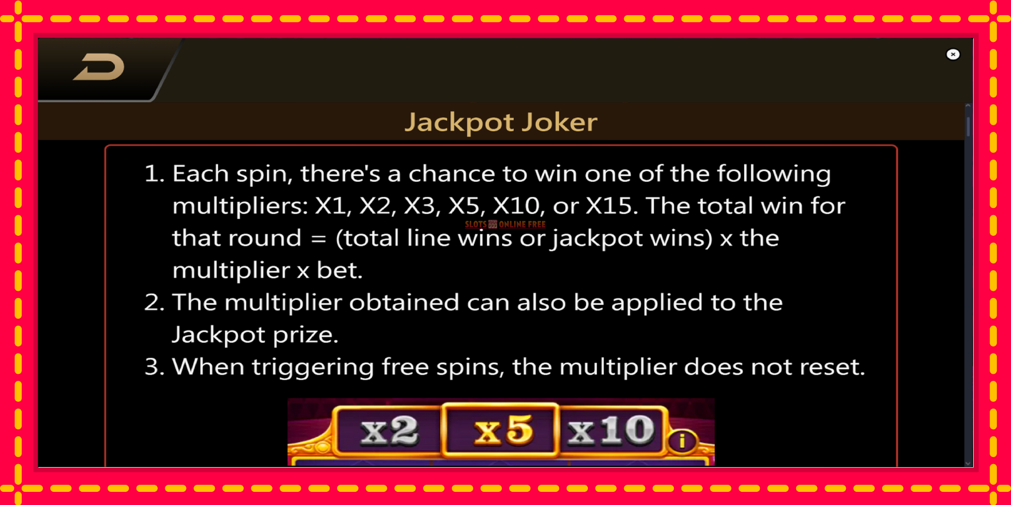 Jackpot Joker - spēļu automāts ar modernu grafiku