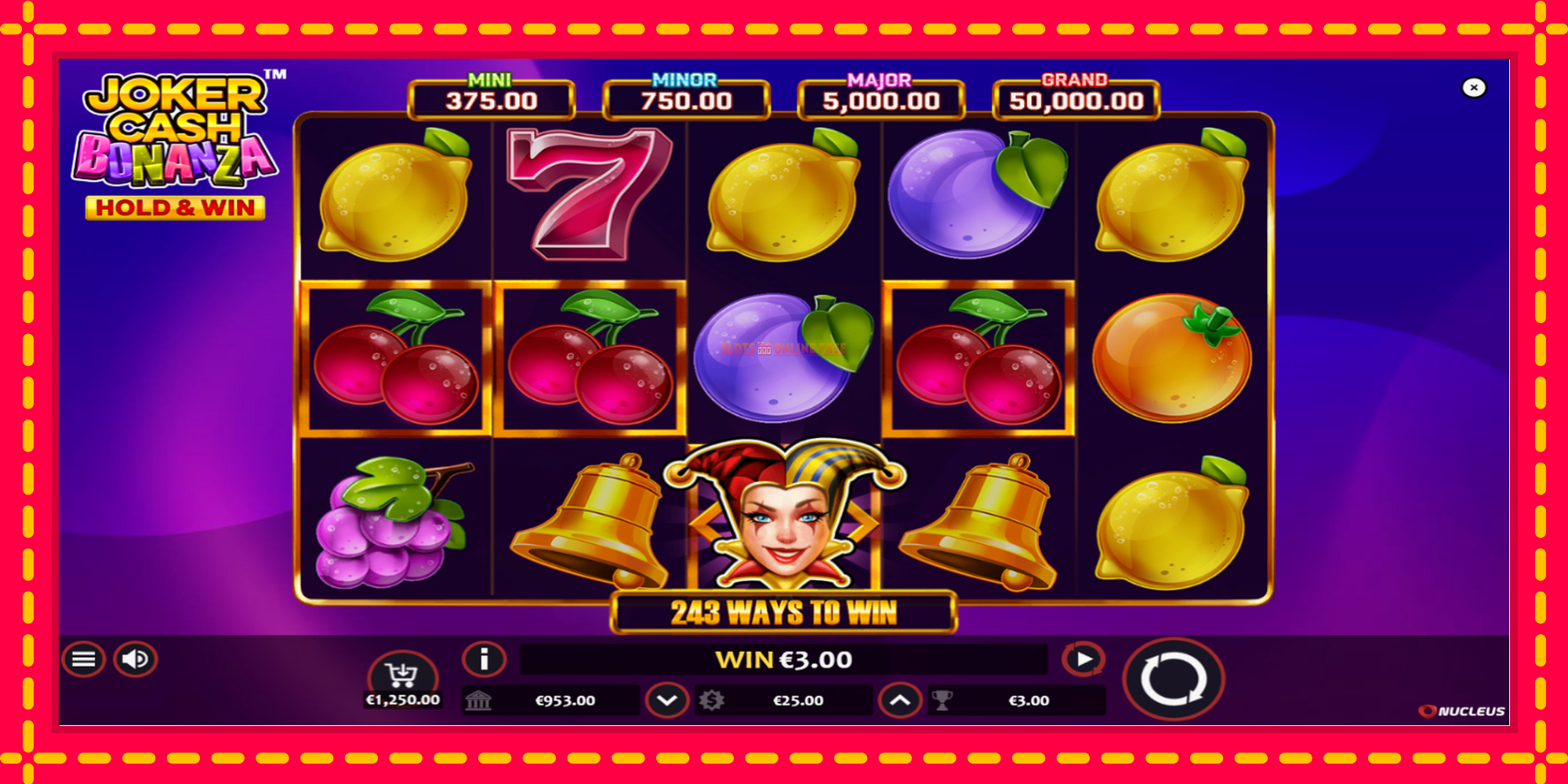 Joker Cash Bonanza - Hold & Win - spēļu automāts ar modernu grafiku