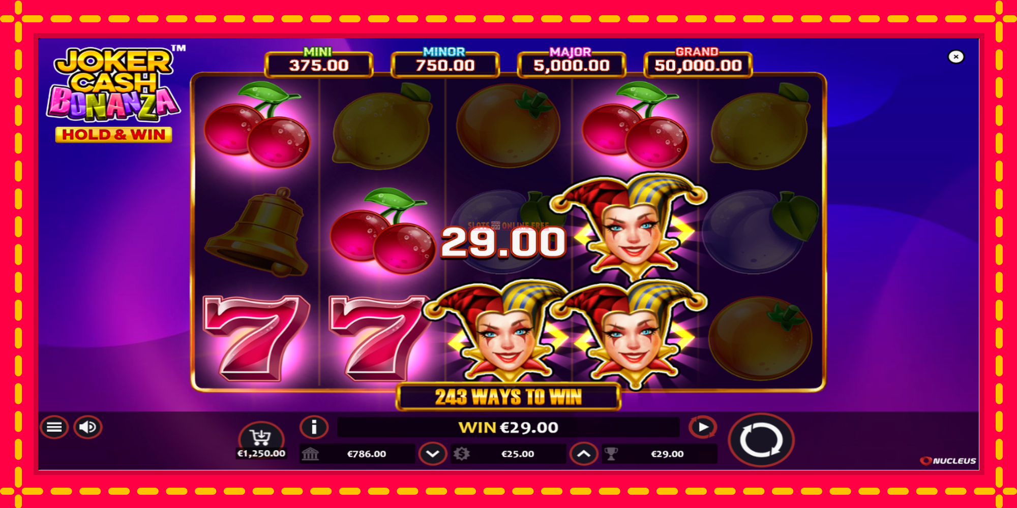 Joker Cash Bonanza - Hold & Win - spēļu automāts ar modernu grafiku