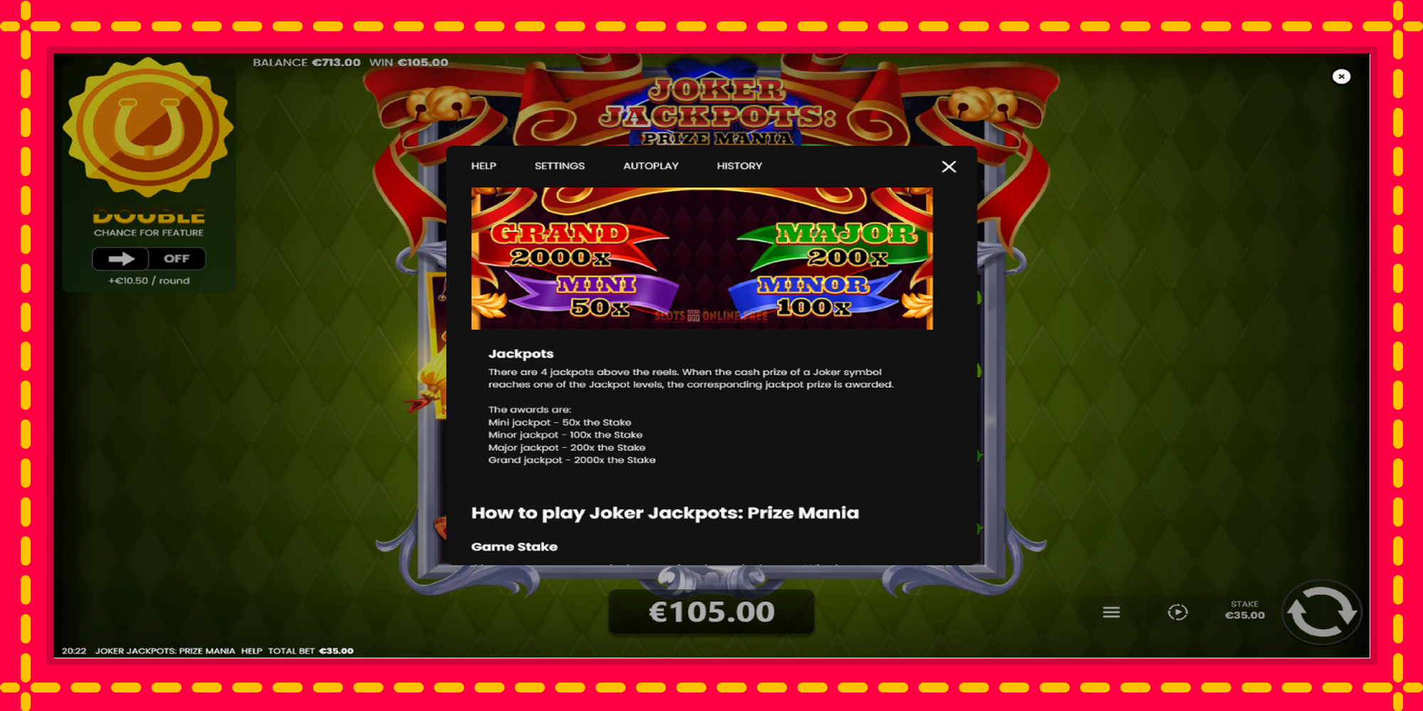 Joker Jackpots: Prize Mania - spēļu automāts ar modernu grafiku