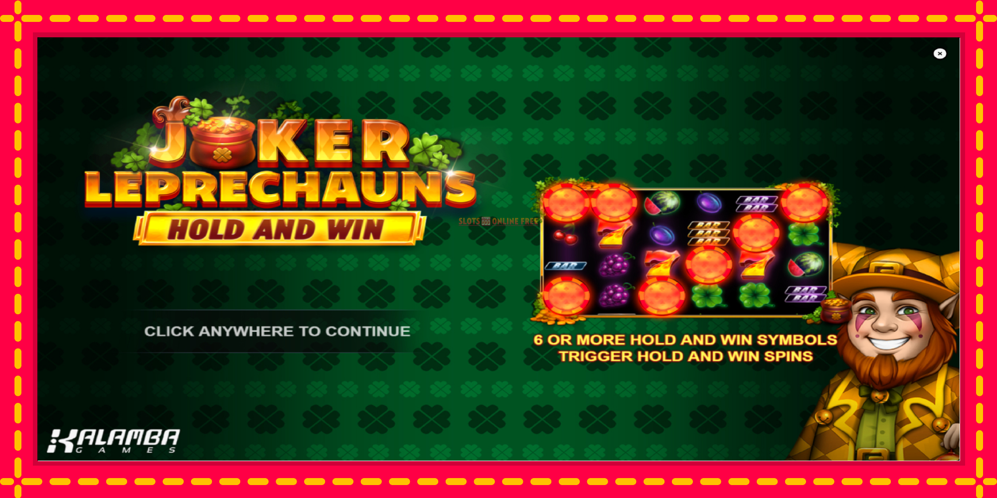 Joker Leprechauns Hold and Win - spēļu automāts ar modernu grafiku