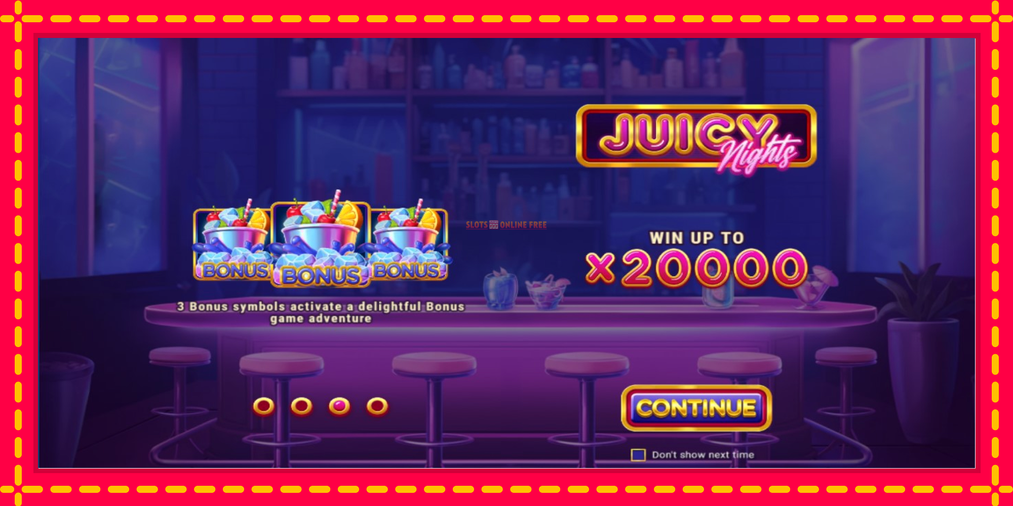 Juicy Nights - spēļu automāts ar modernu grafiku