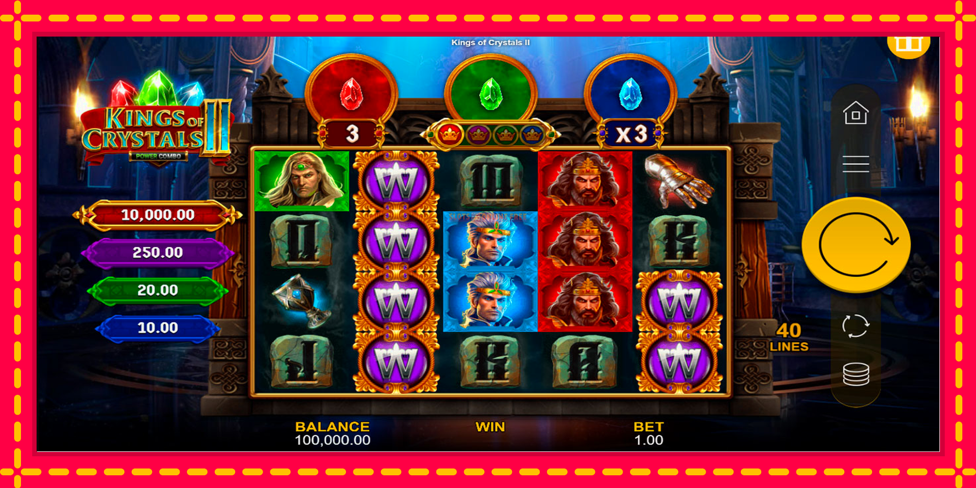 Kings of Crystals II Power Combo - spēļu automāts ar modernu grafiku