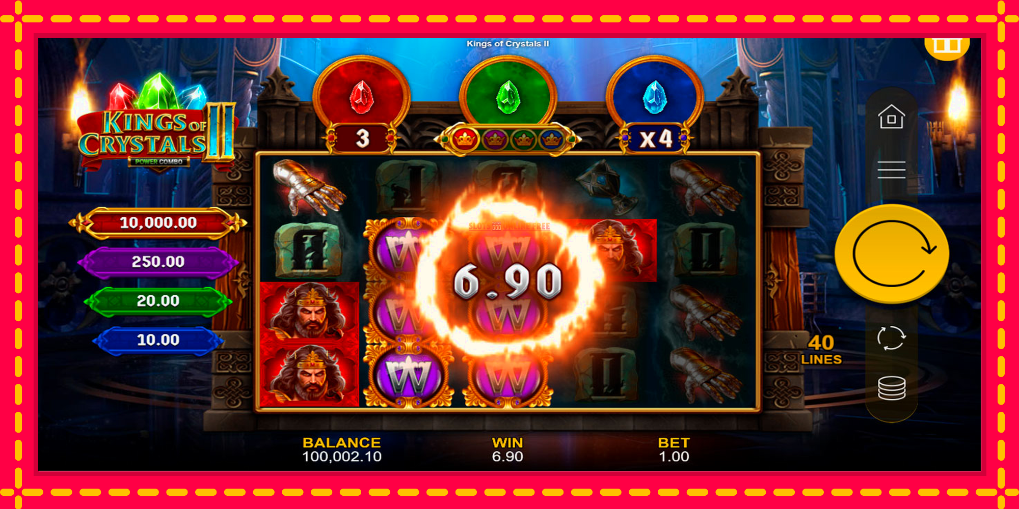 Kings of Crystals II Power Combo - spēļu automāts ar modernu grafiku