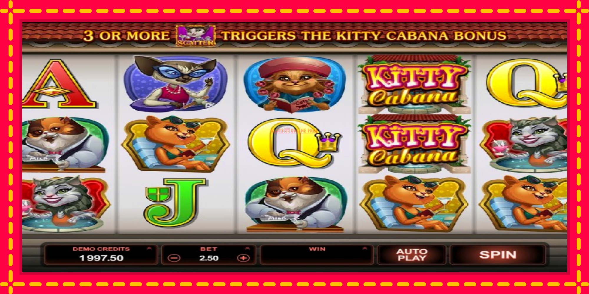 Kitty Cabana - spēļu automāts ar modernu grafiku