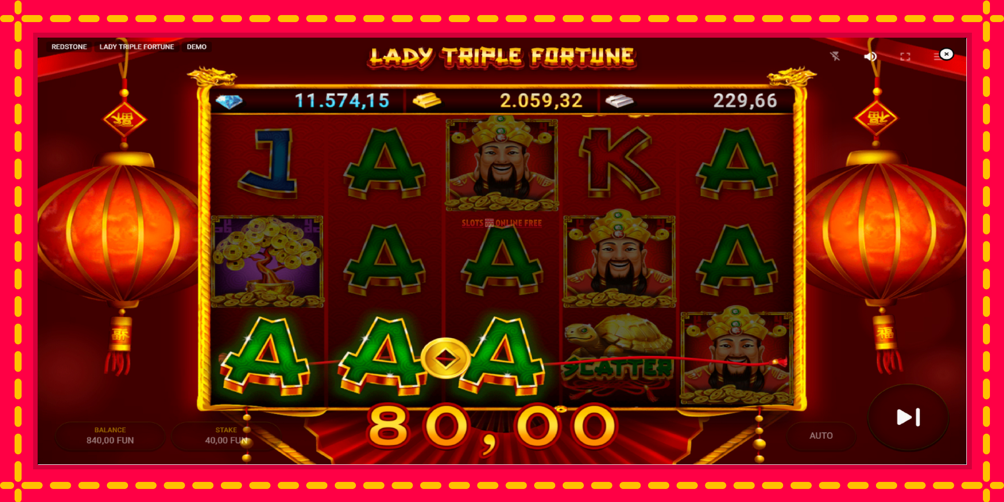 Lady Triple Fortune - spēļu automāts ar modernu grafiku