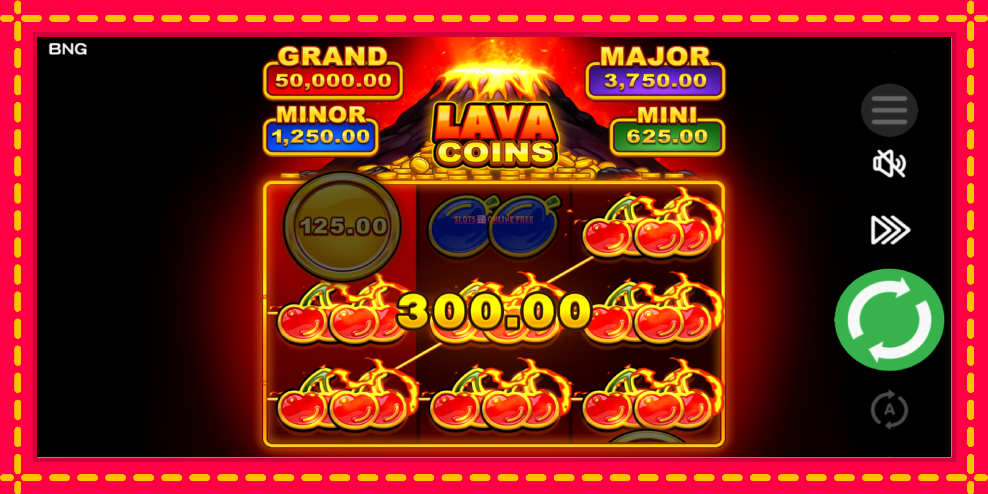 Lava Coins - spēļu automāts ar modernu grafiku