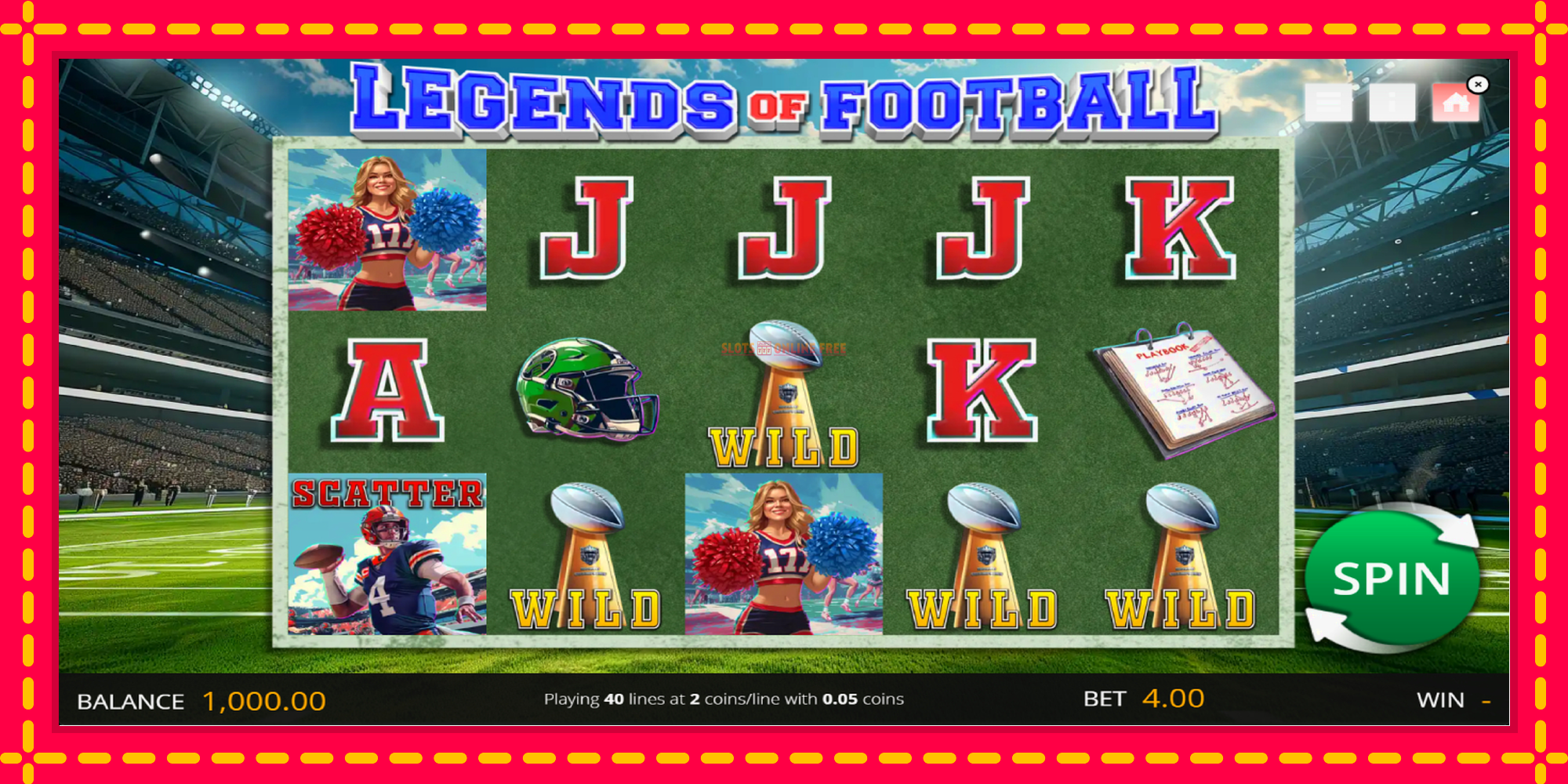 Legends of Football - spēļu automāts ar modernu grafiku