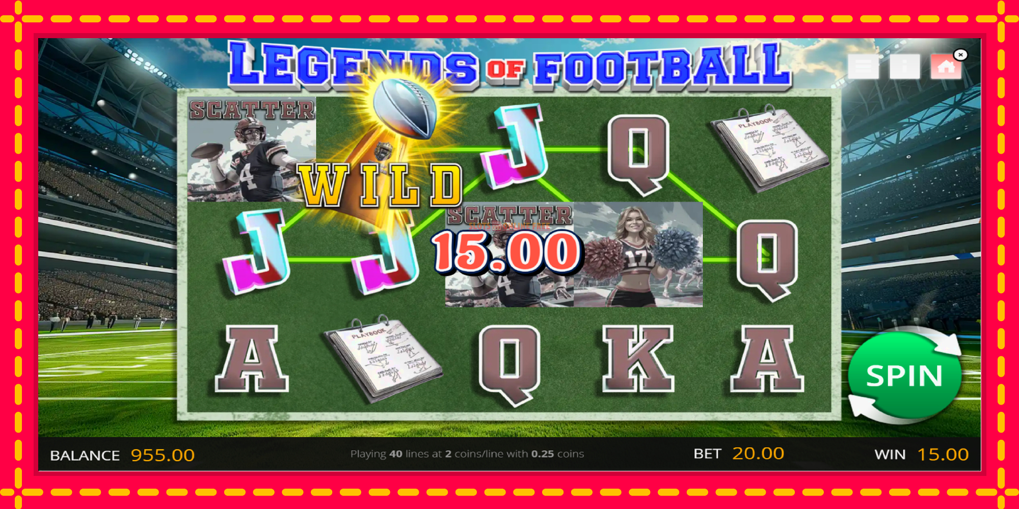 Legends of Football - spēļu automāts ar modernu grafiku