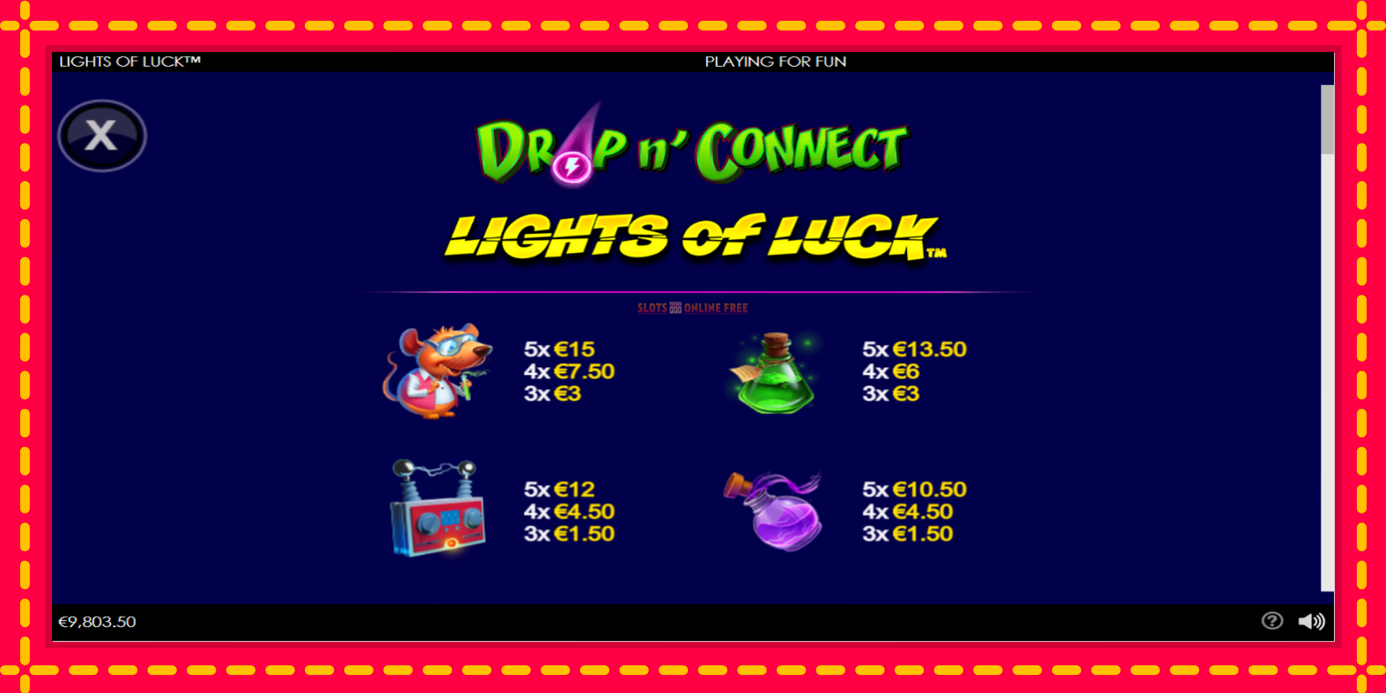 Lights of Luck - spēļu automāts ar modernu grafiku