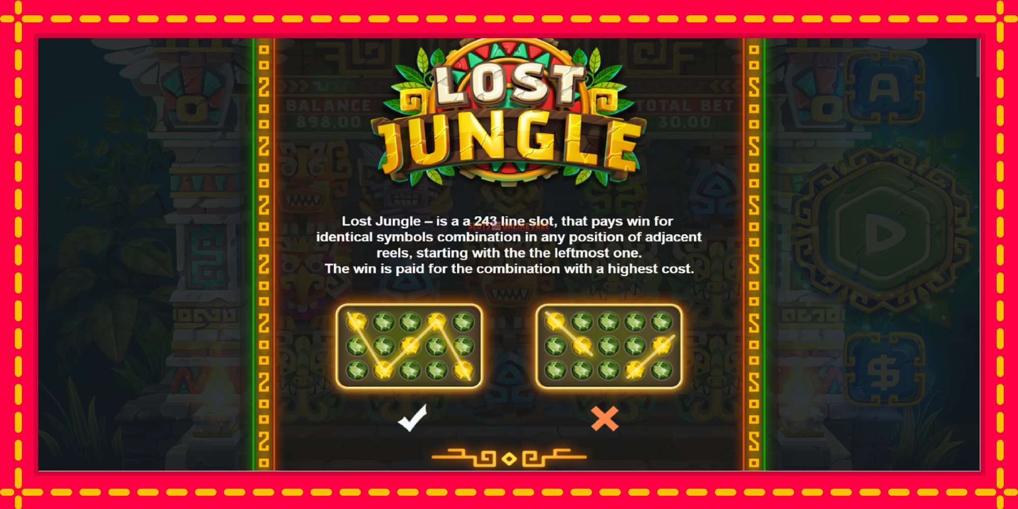 Lost Jungle - spēļu automāts ar modernu grafiku