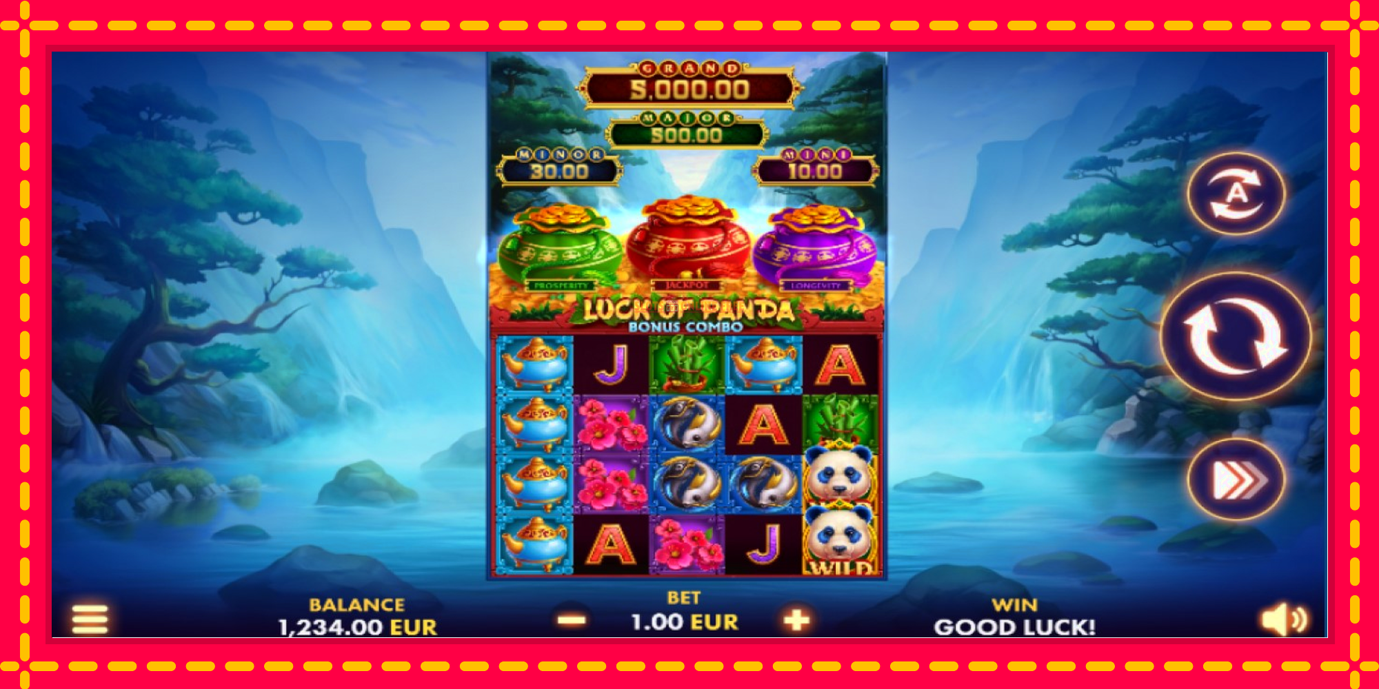 Luck of Panda Bonus Combo - spēļu automāts ar modernu grafiku